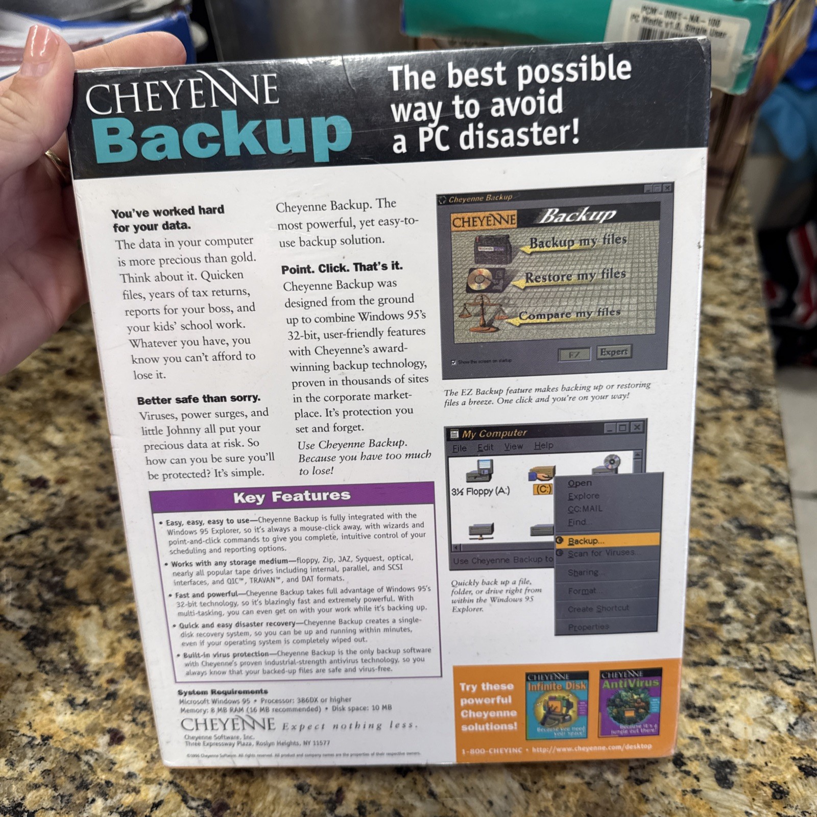 Vintage Cheyenne Backup Software for Microsoft Windows ‘95 PC CD-ROM 1991 NEW
