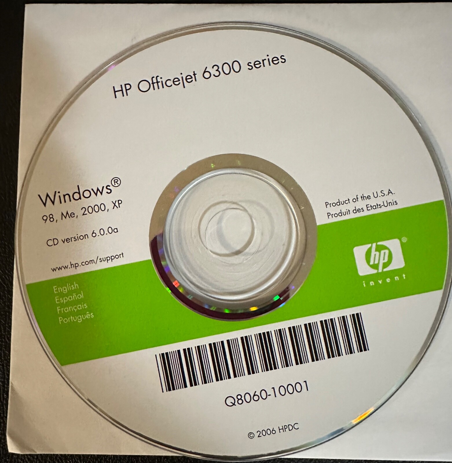 2 HP OFFICEJET 6300 SERIES SOFTWARE CDS FOR WINDOWS 98, Me, 2000, XP, Macintosh