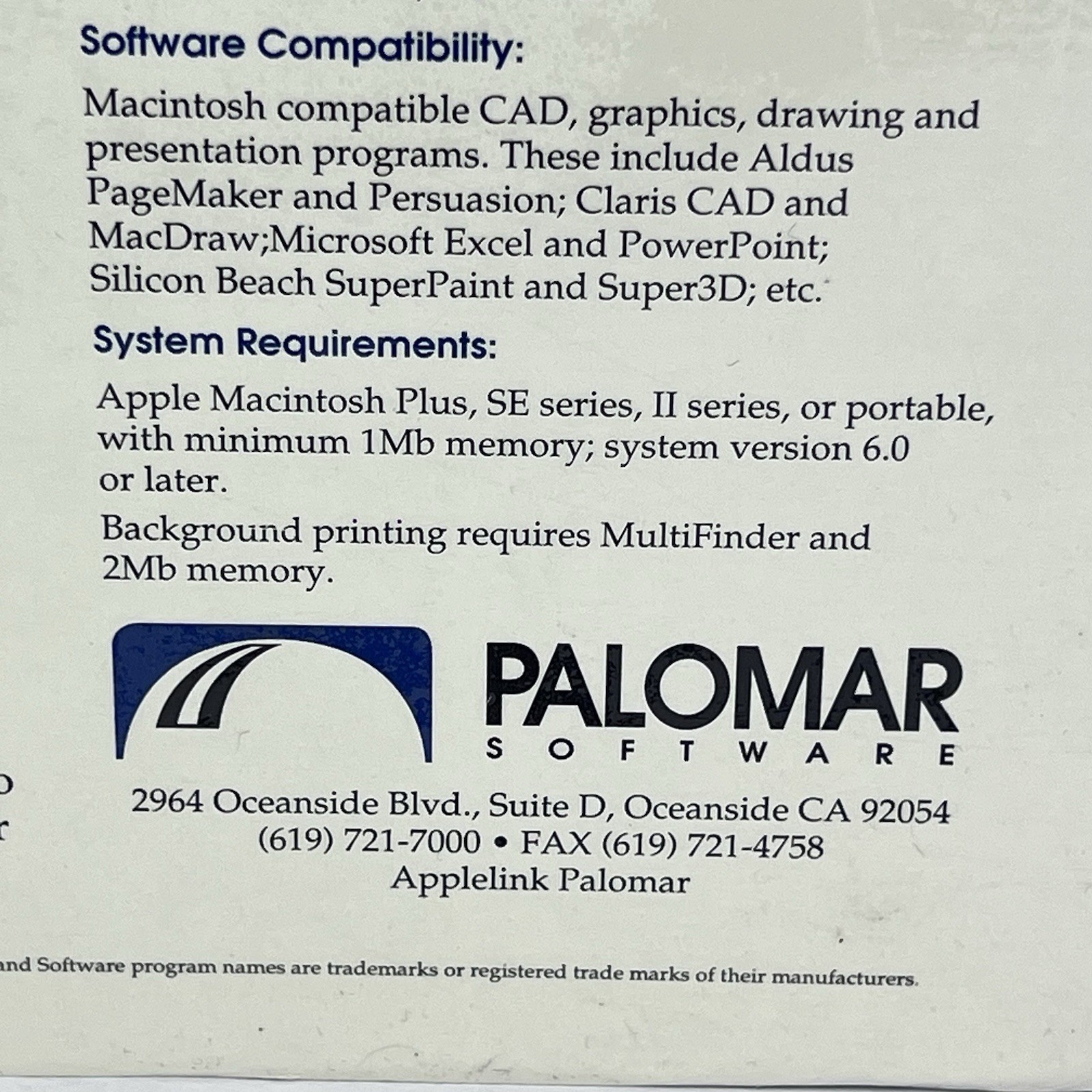 Vintage Macintosh Apple Plotter Geist Plot Program Driver Software Palomar New
