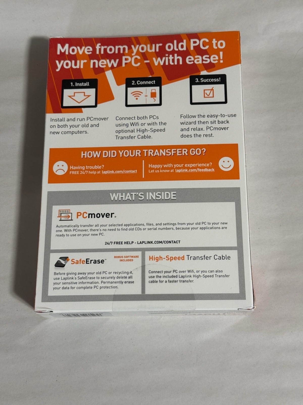 Laplink PCmover Ultimate PC Transfer Software w/ Ethernet, New in the Box