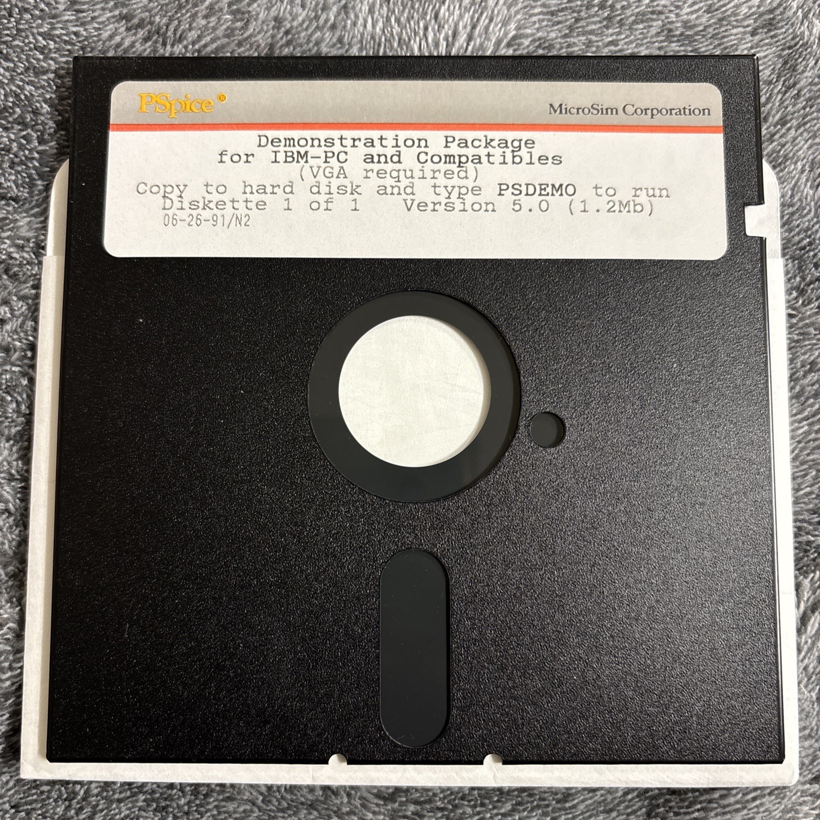 Vintage PSpice Demonstration Package 5.25 diskette Version 5.0 VGA Required VG