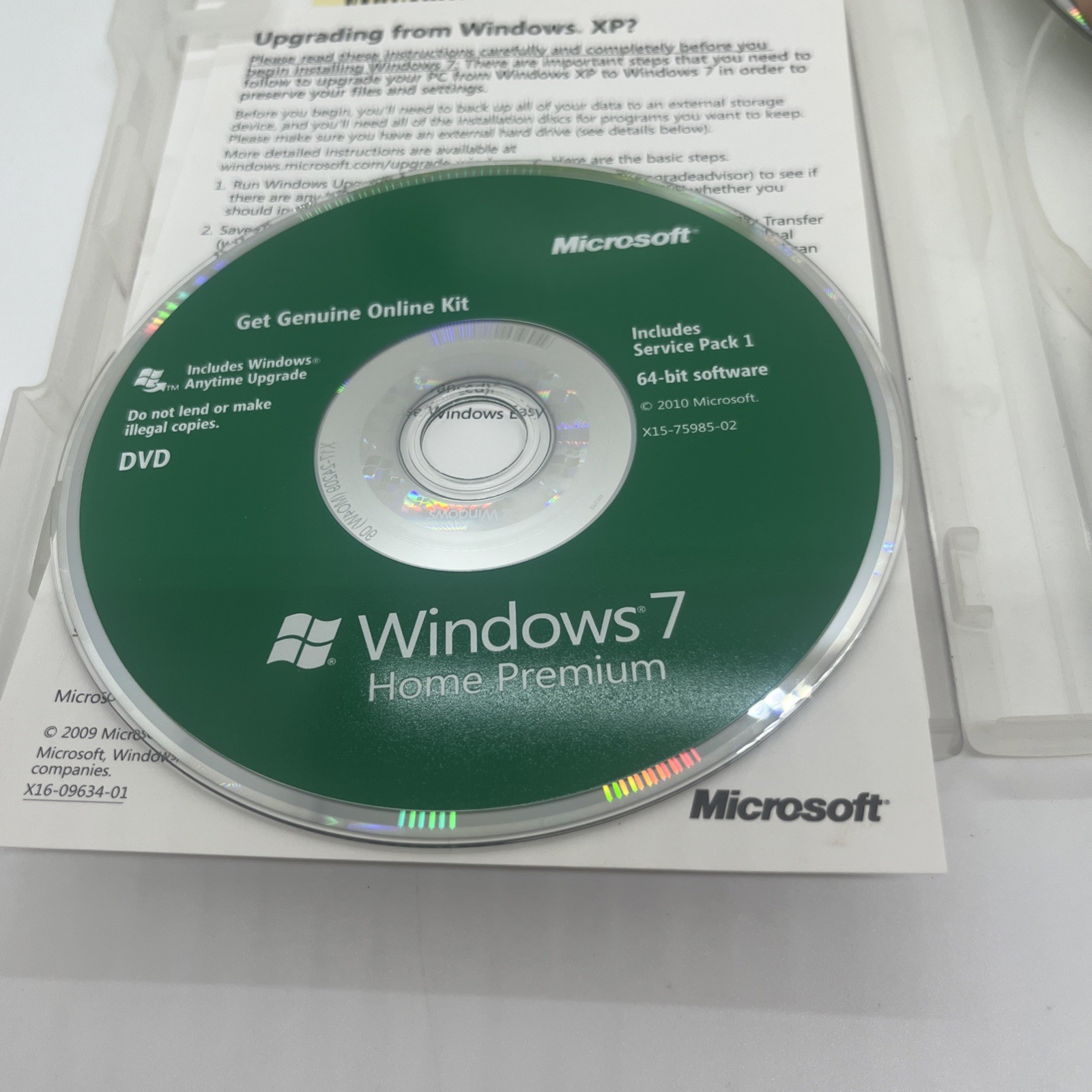 Microsoft Windows 7 Home Premium Upgrade 32 & 64 Bit DVDs MS WIN GFC-00020
