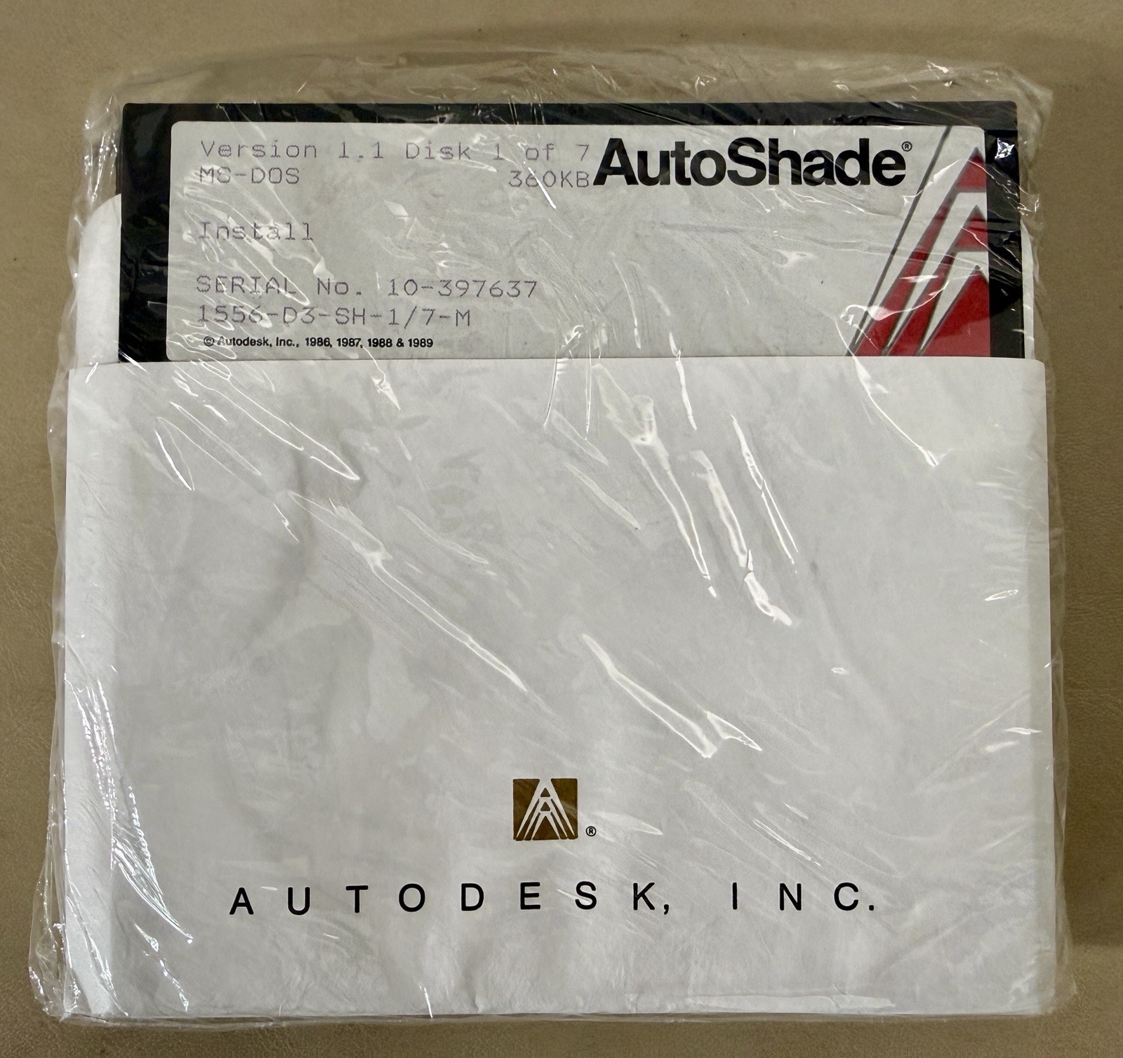 AutoDesk AutoShade Version 1.1 MS DOS 5.25″ Floppy Disks Only (No Box) Brand New