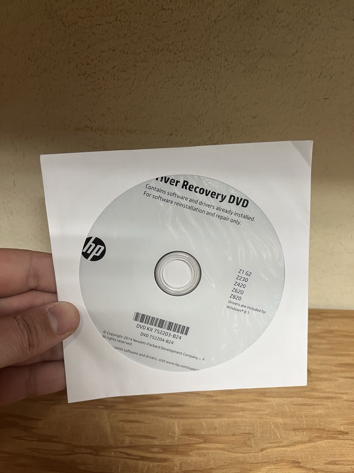 HP Driver Recovery Software Reinstallation Repair Windows 8.1 Disc DVD Kit HTF