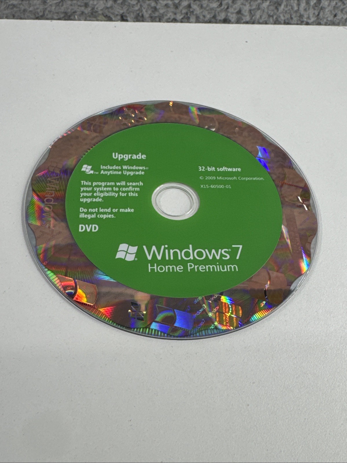Microsoft Windows 7 Home Premium Upgrade 32 Bit and 64 Bit DVDs MS WIN