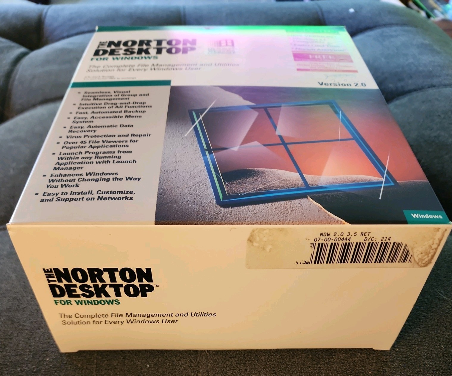 Norton Desktop for Windows 2.0, Symantec, IBM/PC, 3.5″ disk, 1992.- New In Box –