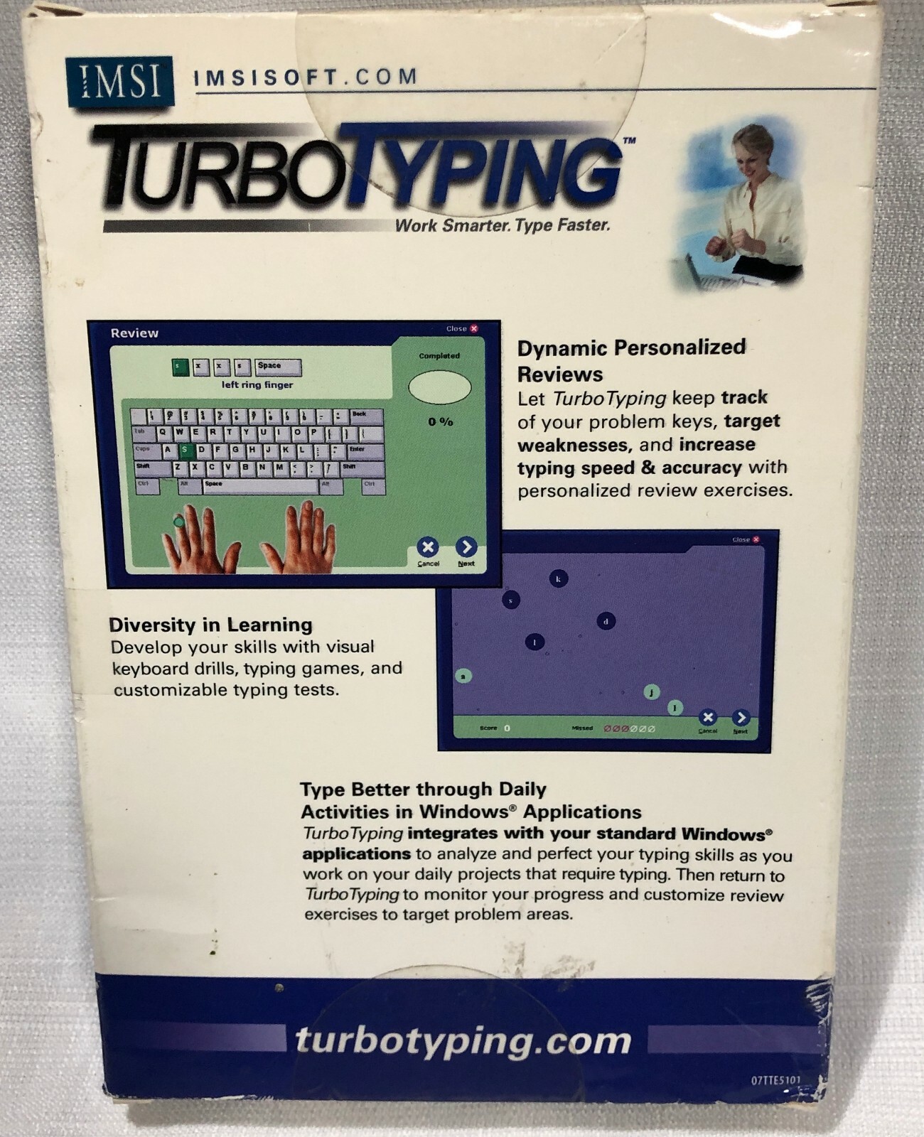 Turbo Typing for Windows XP 2000 98 95 Me NT4 English French Spanish Software IM