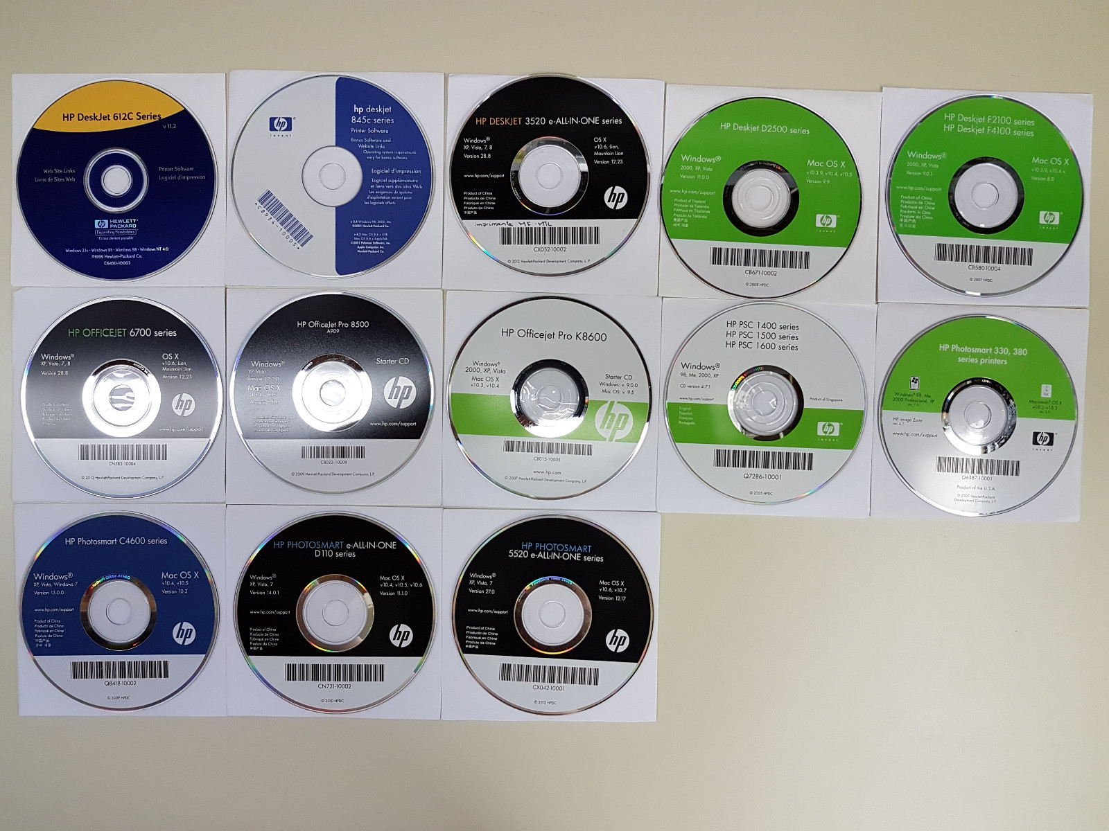 Choose 1 / HP LaserJet OfficeJet PSC Envy PhotoSmart DeskJet printer / Driver CD
