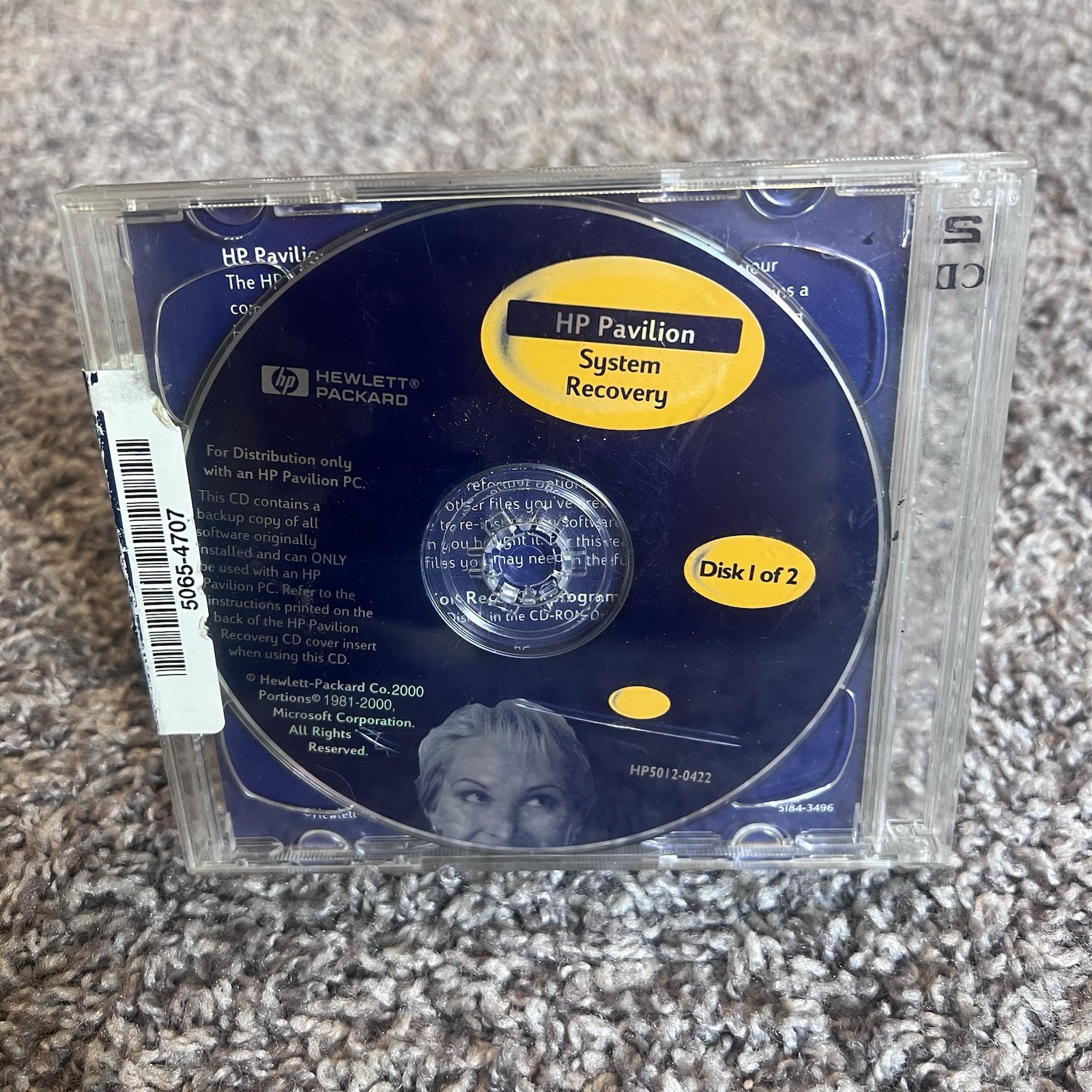HP Pavilion Recovery CD Set 5184-3496 Windows XP MCE a1000 Series 1990s