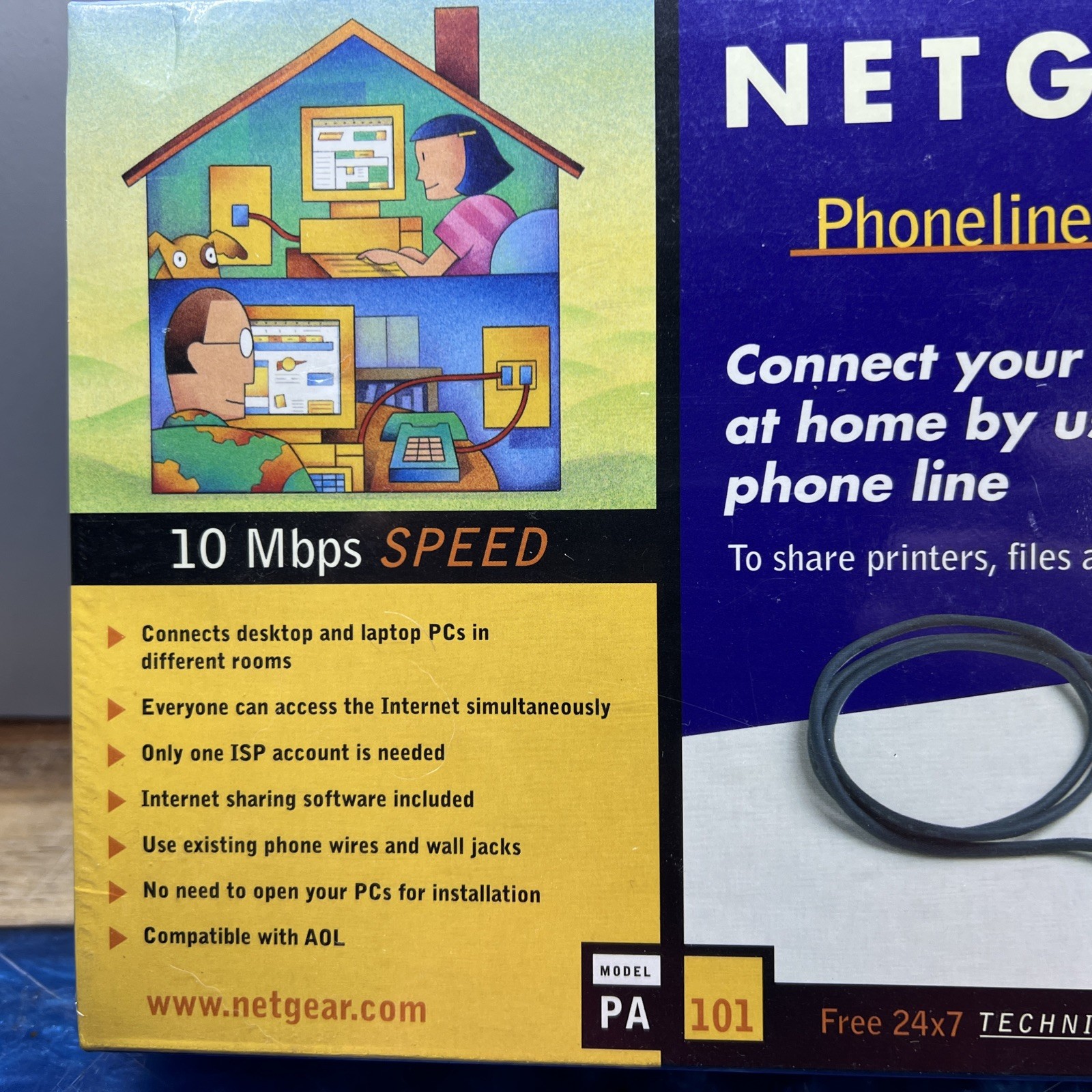 NEW Netgear PA101 Phoneline 10x Home Network USB Adapter SEALED IN BOX