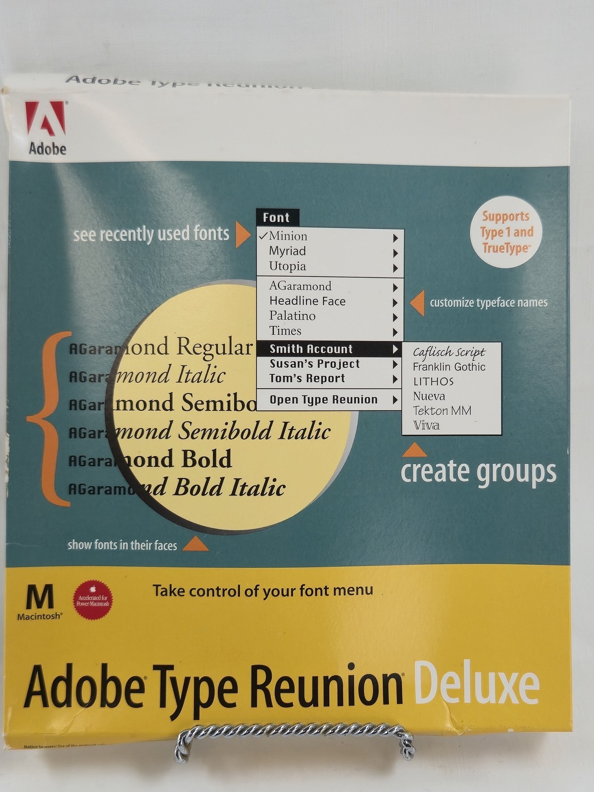 Adobe Type Reunion Deluxe 2.0 Macintosh Font Management Utility Software Vintage