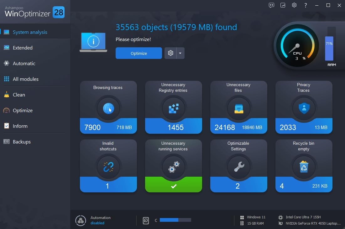 Win­Optimizer 28 – More control, security, and power for your PC