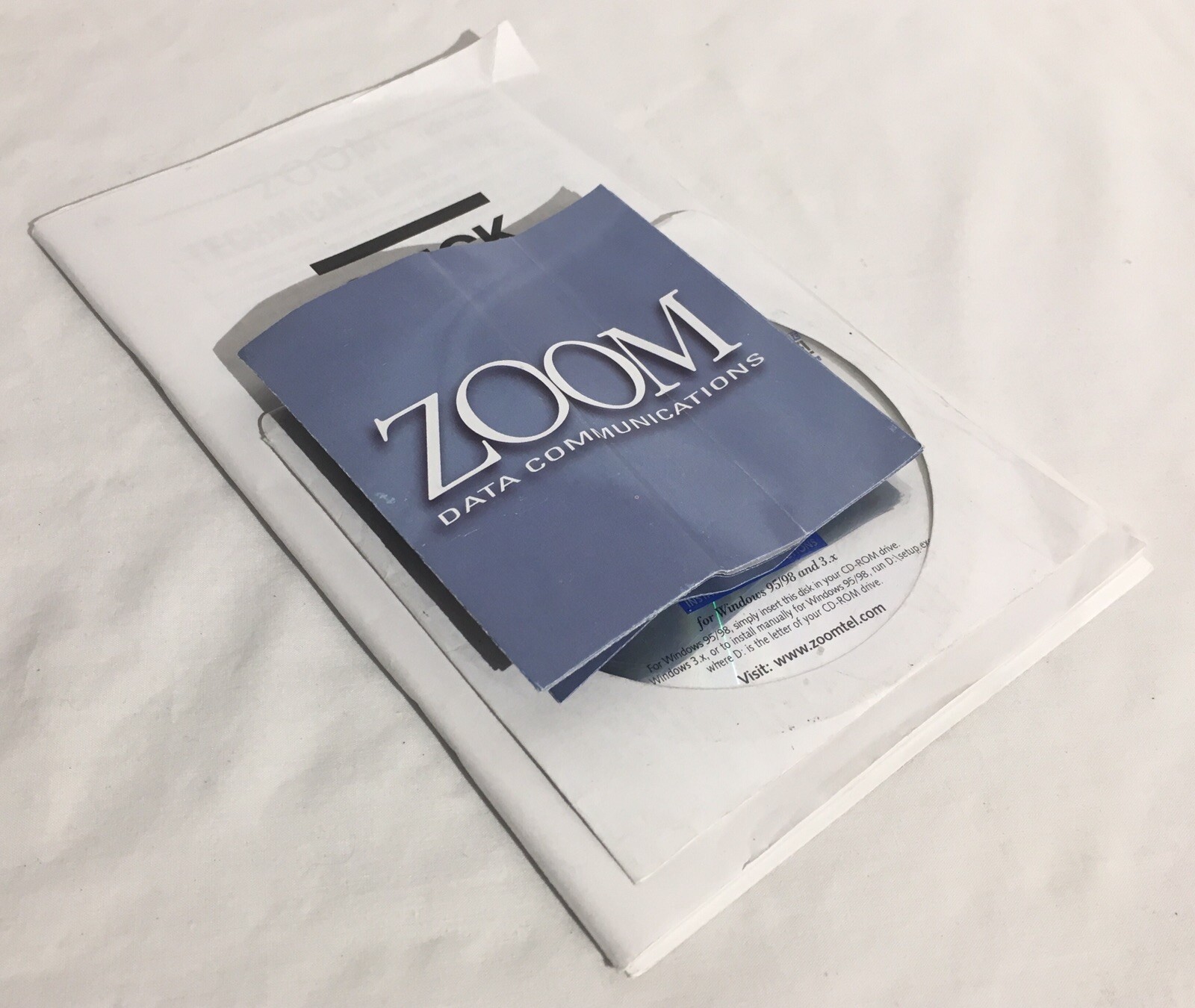 Vintage ZOOM 56k Modem CD-ROM Software Manual & Brochure Windows 3.1 95 98