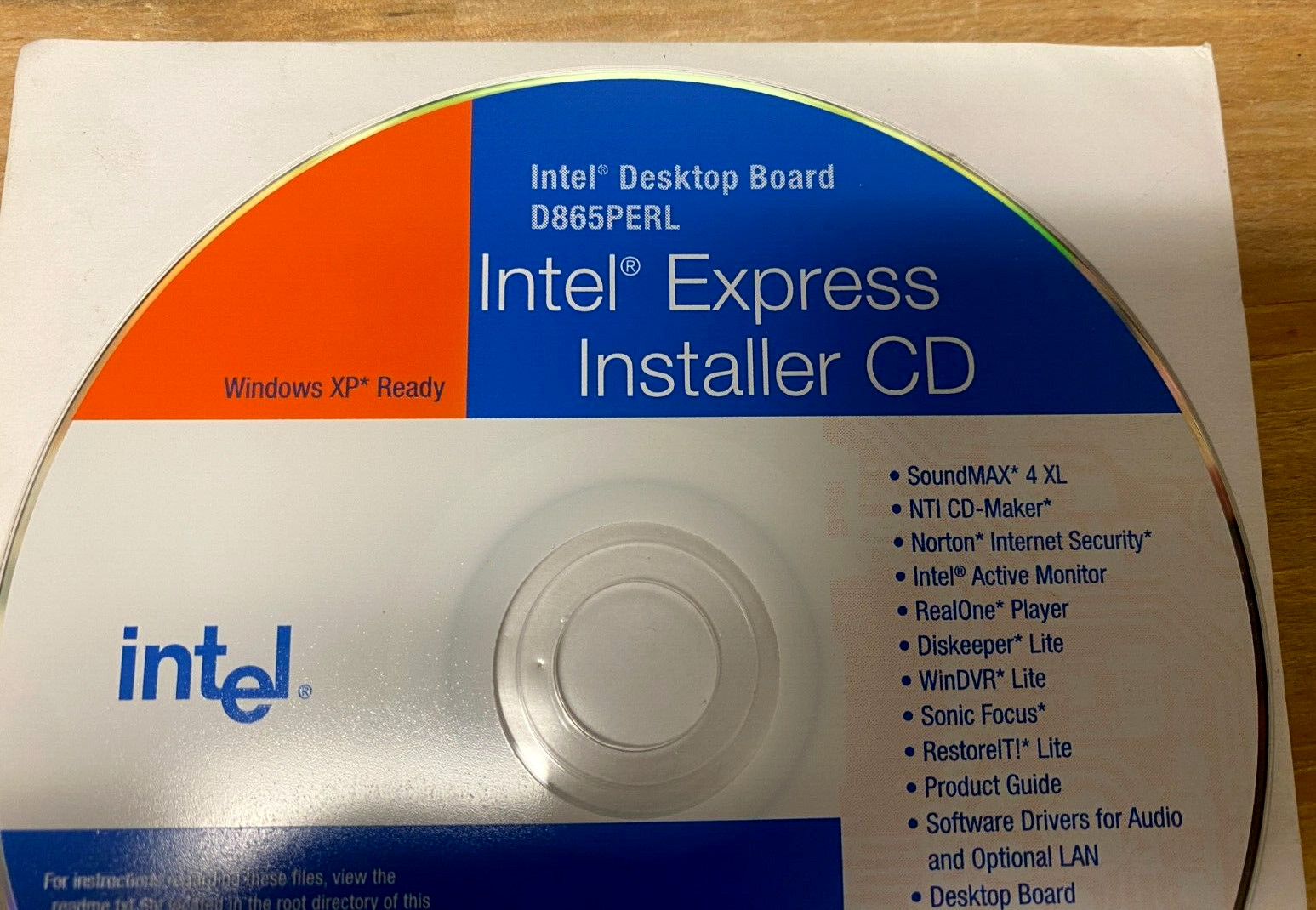 Intel Express Installer CD for Desktop Board D865PERL (Windows XP) – Vintage!
