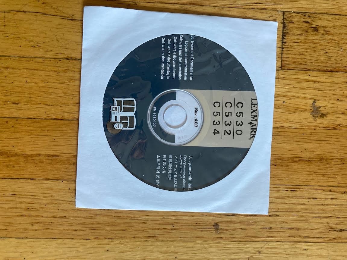New Genuine Lexmark C530 C532 C534 Printer CD ROM Software CD Driver Disk