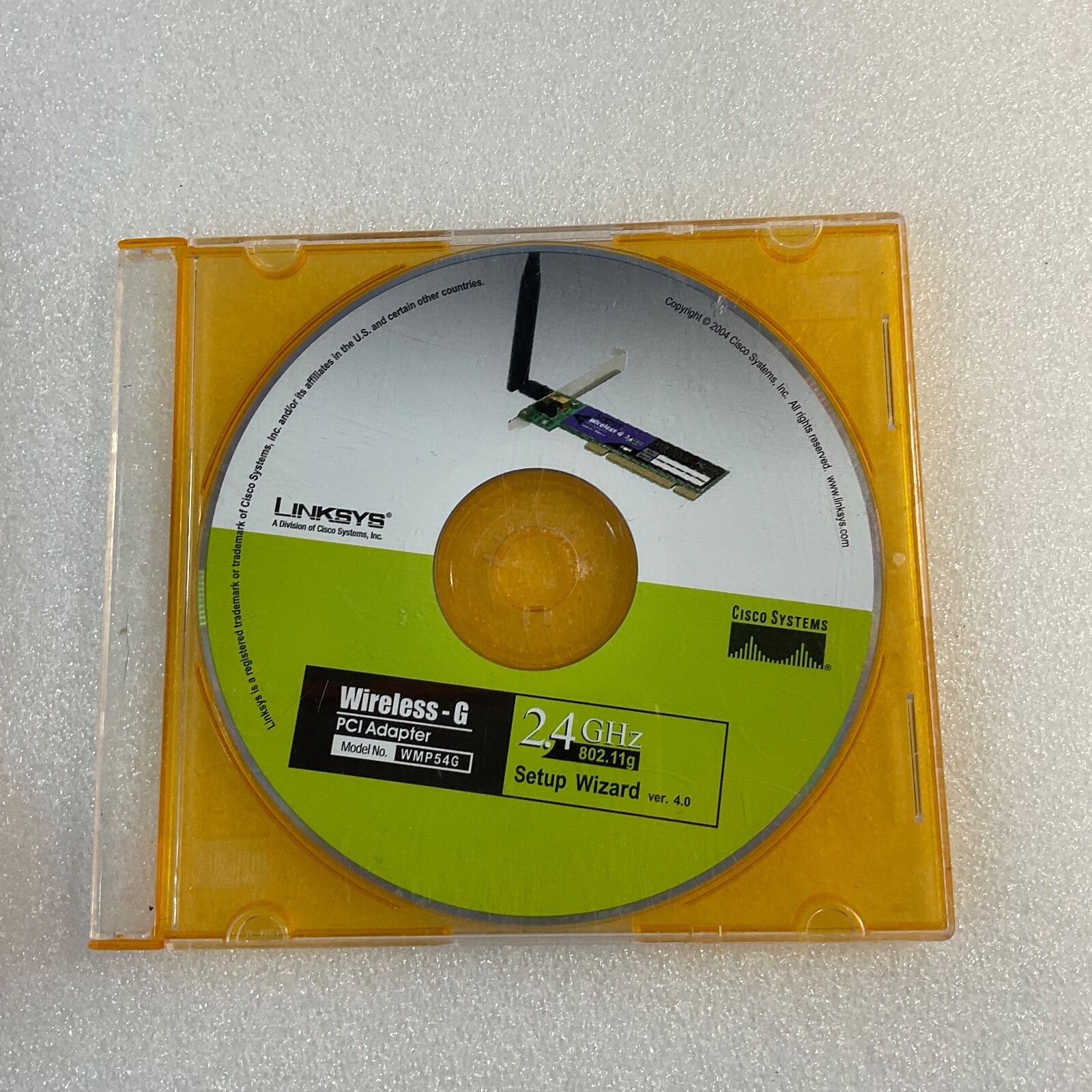 Linksys Wireless G PCI Adapter Model WMP54G 2.4 GHz 802.11g Wizard Setup Disk
