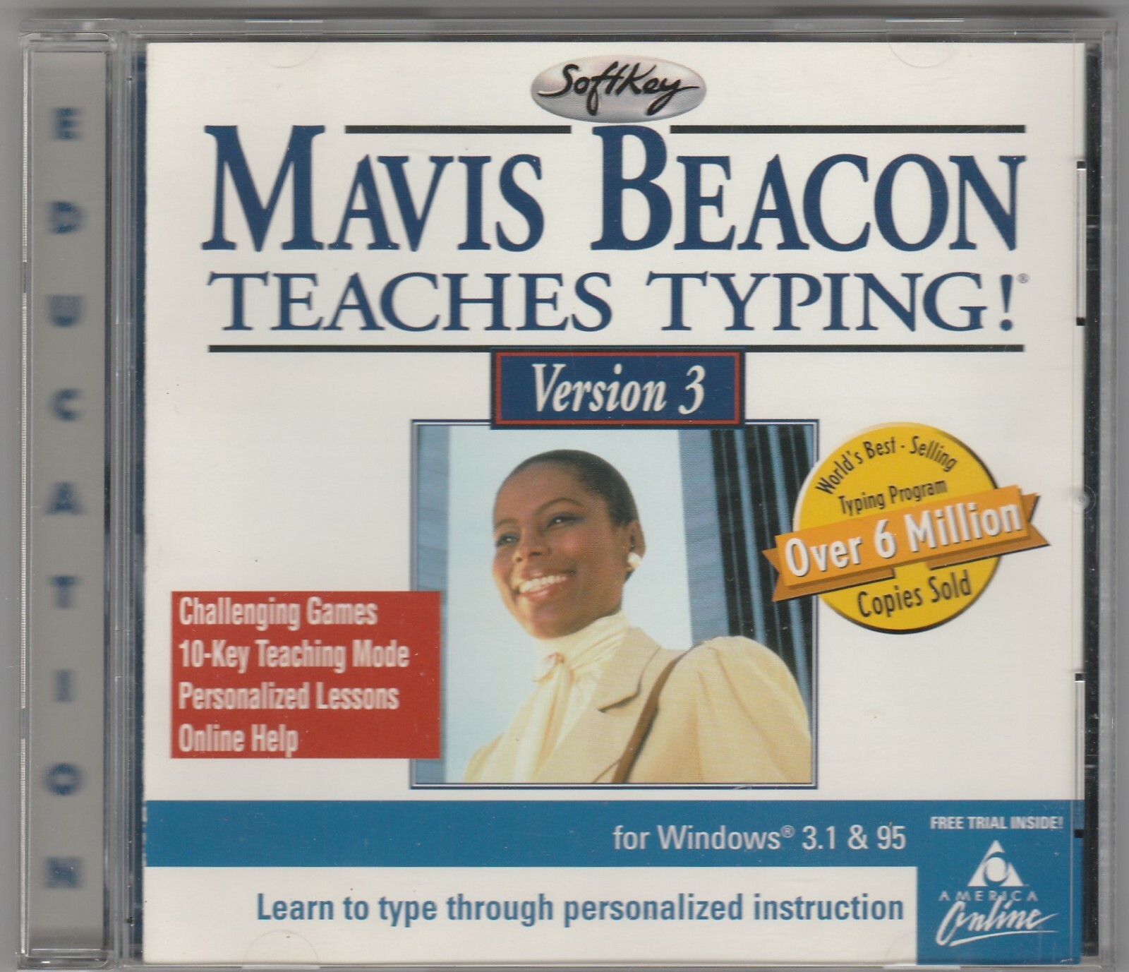 Mavis Beacon Teaches Typing Ver. 3 CD-Rom for Windows 3.1 & 95 by Softkey