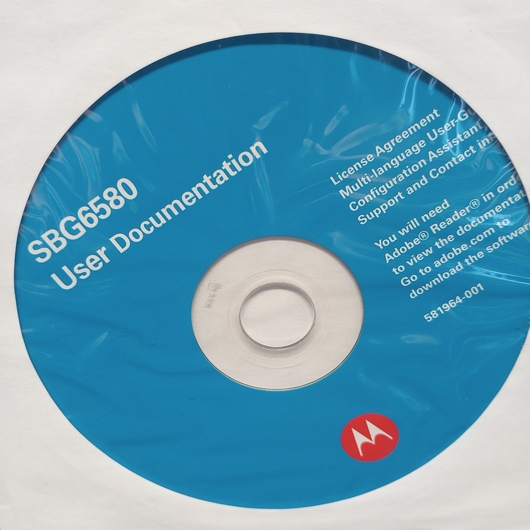 Motorola SBG6580 User Documentation CD-ROM License Agreement Configuration Ass