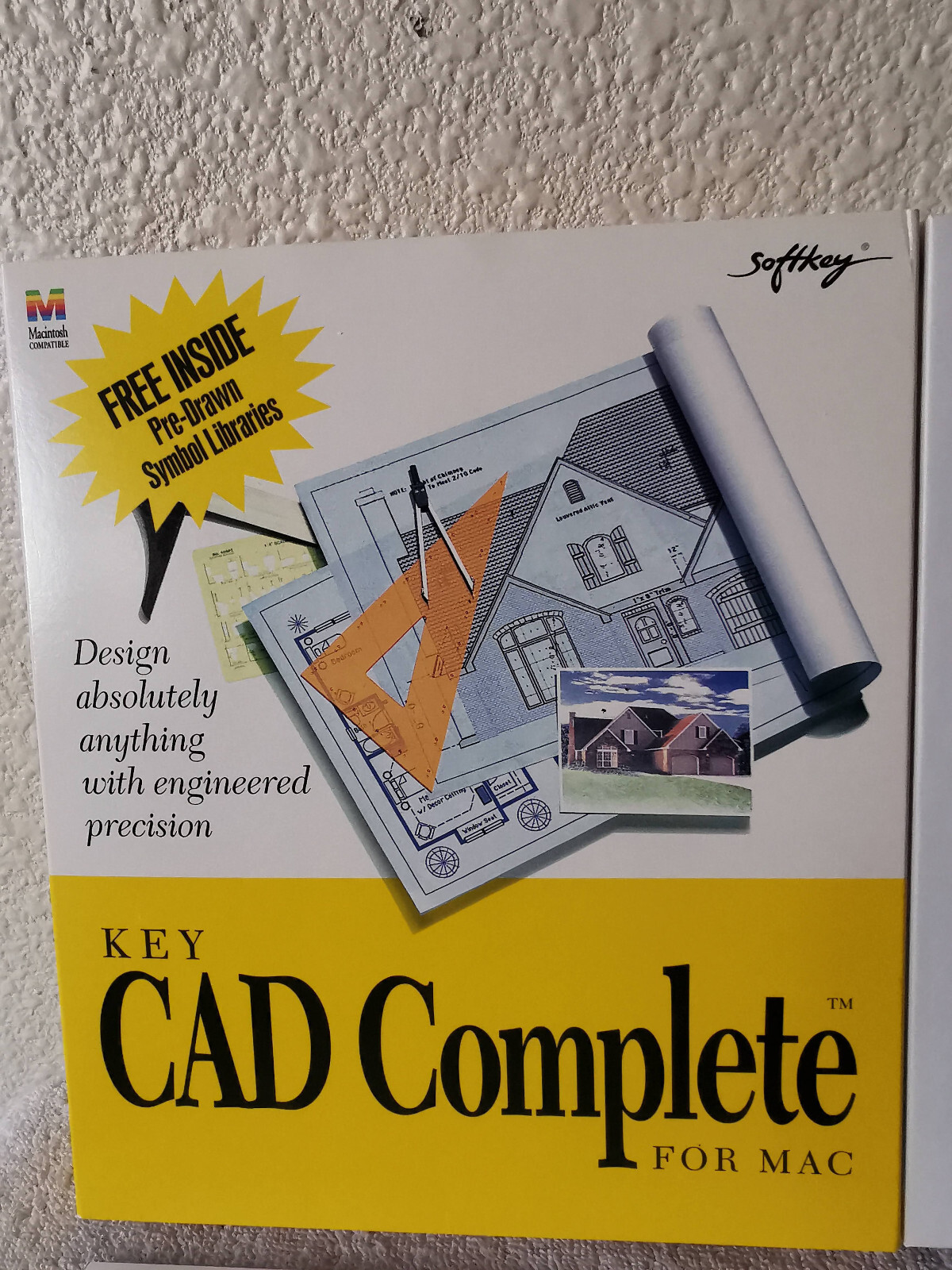Key CAD Complete Disk Floopy 5.1 Version & Manual for Mac 1994 SoftKey