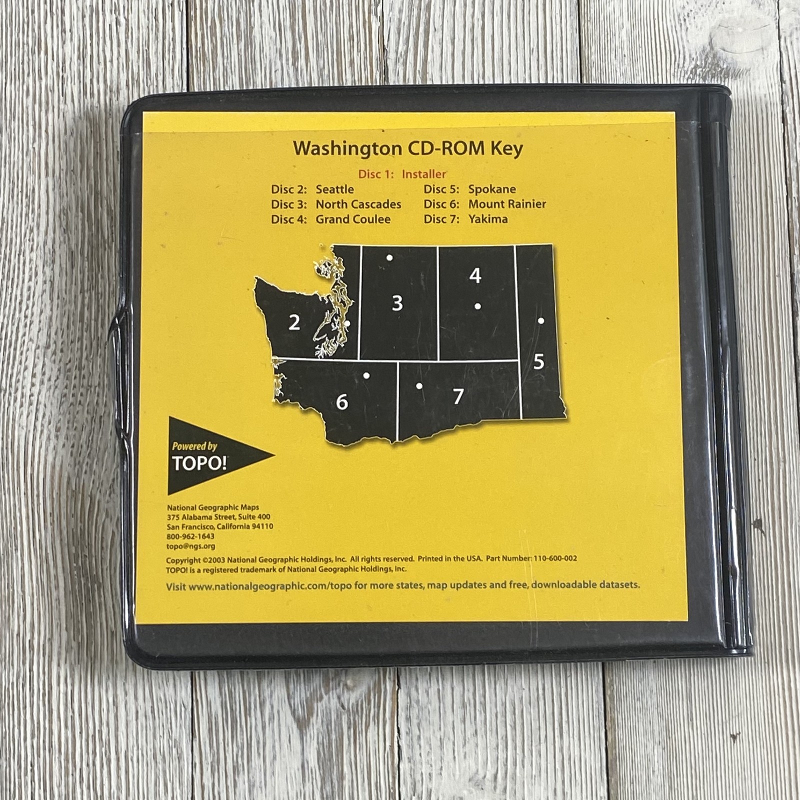 National Geographic Washington Seamless USGS Topographic Maps 7 CD-ROM Set TOPO!
