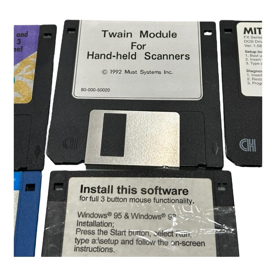 Vintage Mixed Utility Software 3.5 Floppy Disk Lot DOS Win95 Win98 English