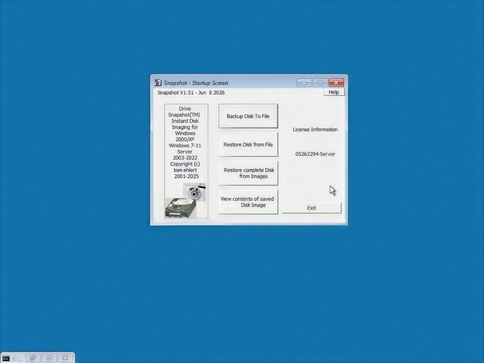 Drive SnapShot Bootable DVD/USB