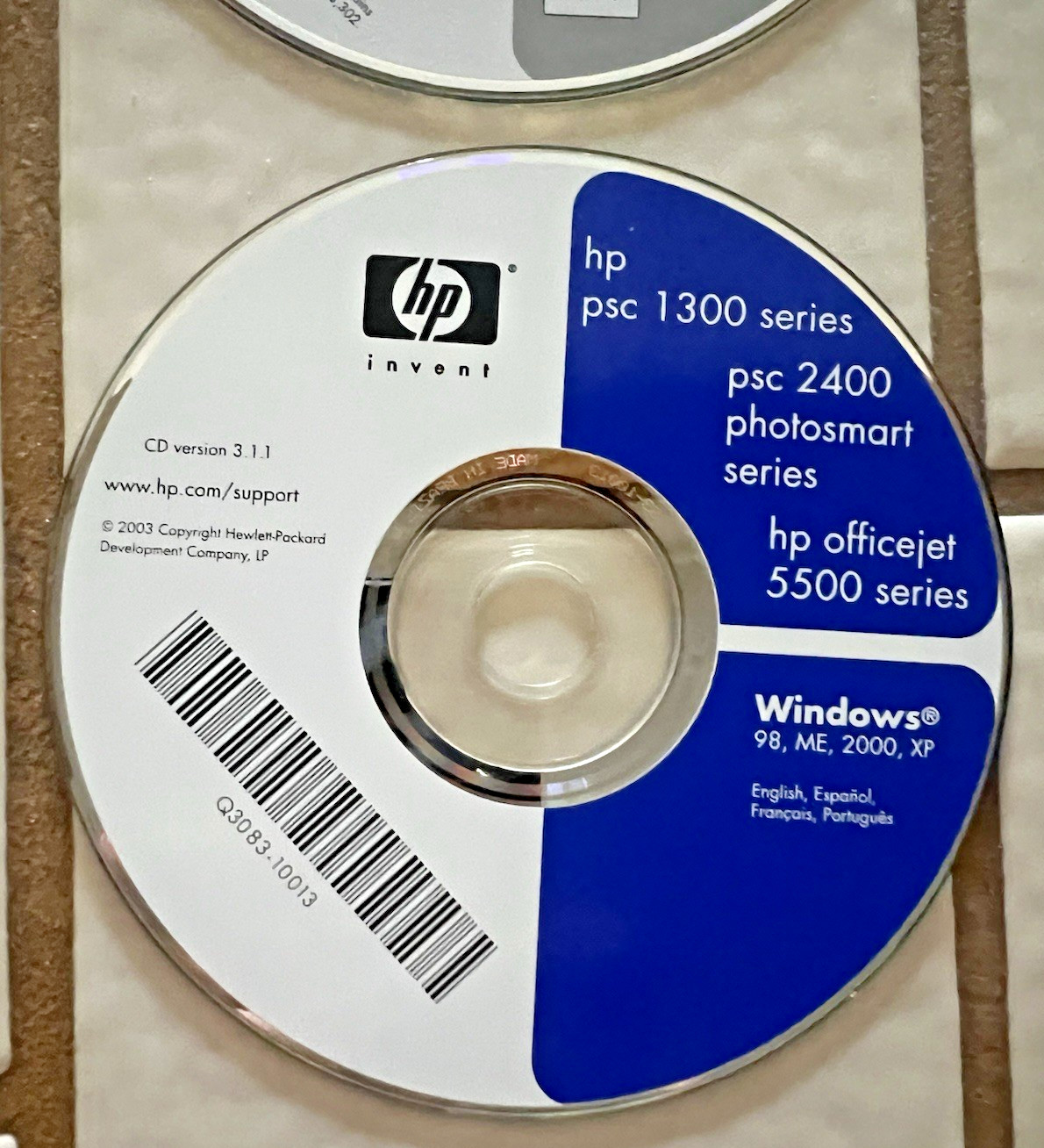 HP PSC 1300 series, PSC 2400 Photosmart, Officejet 5500 printer CD MAC/Windows