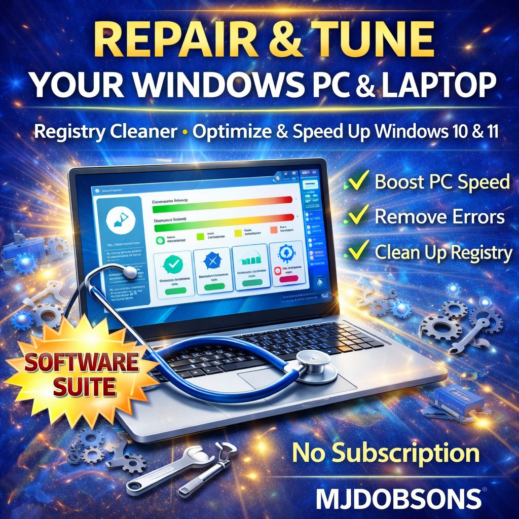 Laptop Tune-Up DVD – Registry Cleaner, Optimize & Speed Up Windows 10/11.