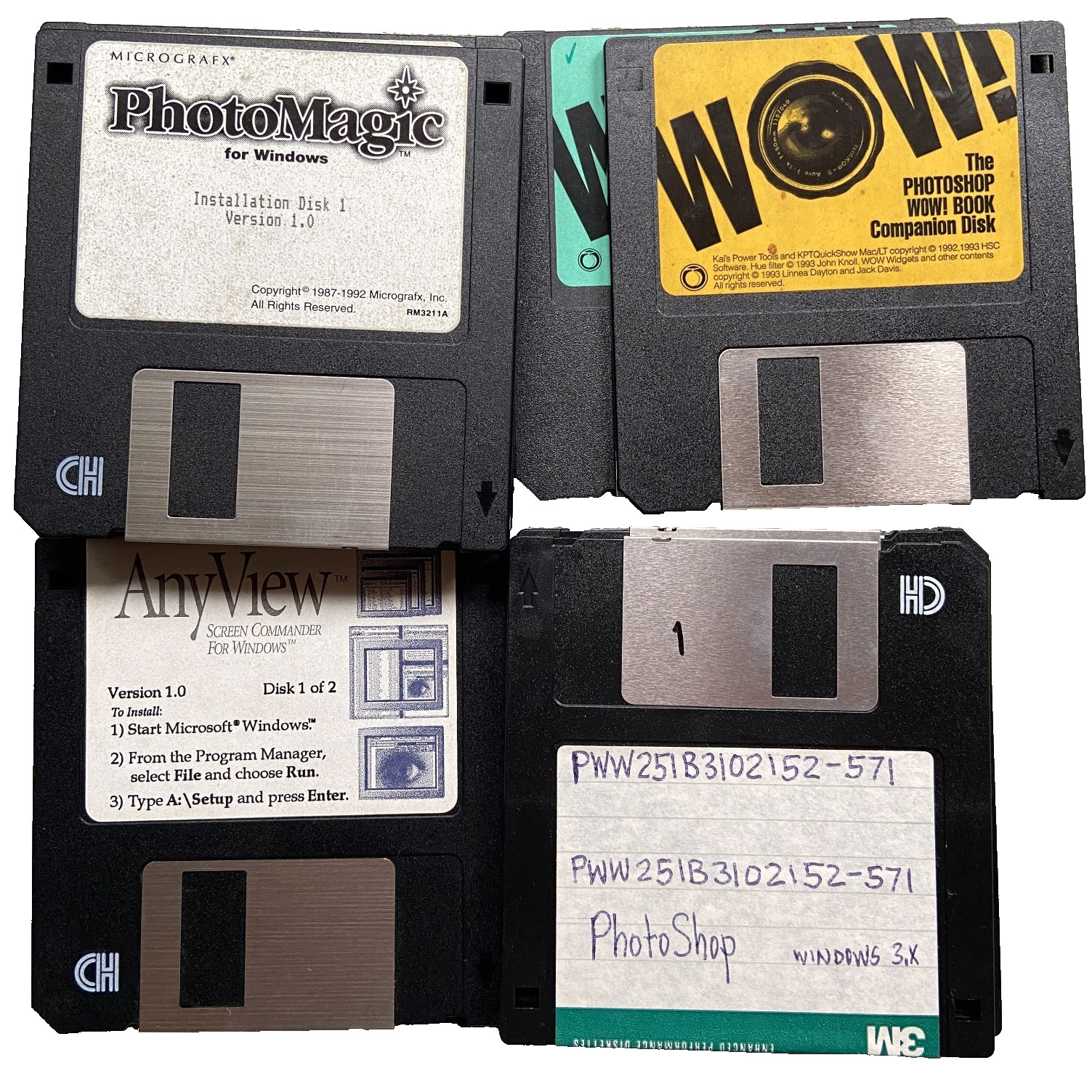 Software Lot 3.5” Micrografx PhotoMagic Photoshop WOW AnyView Screen Commander