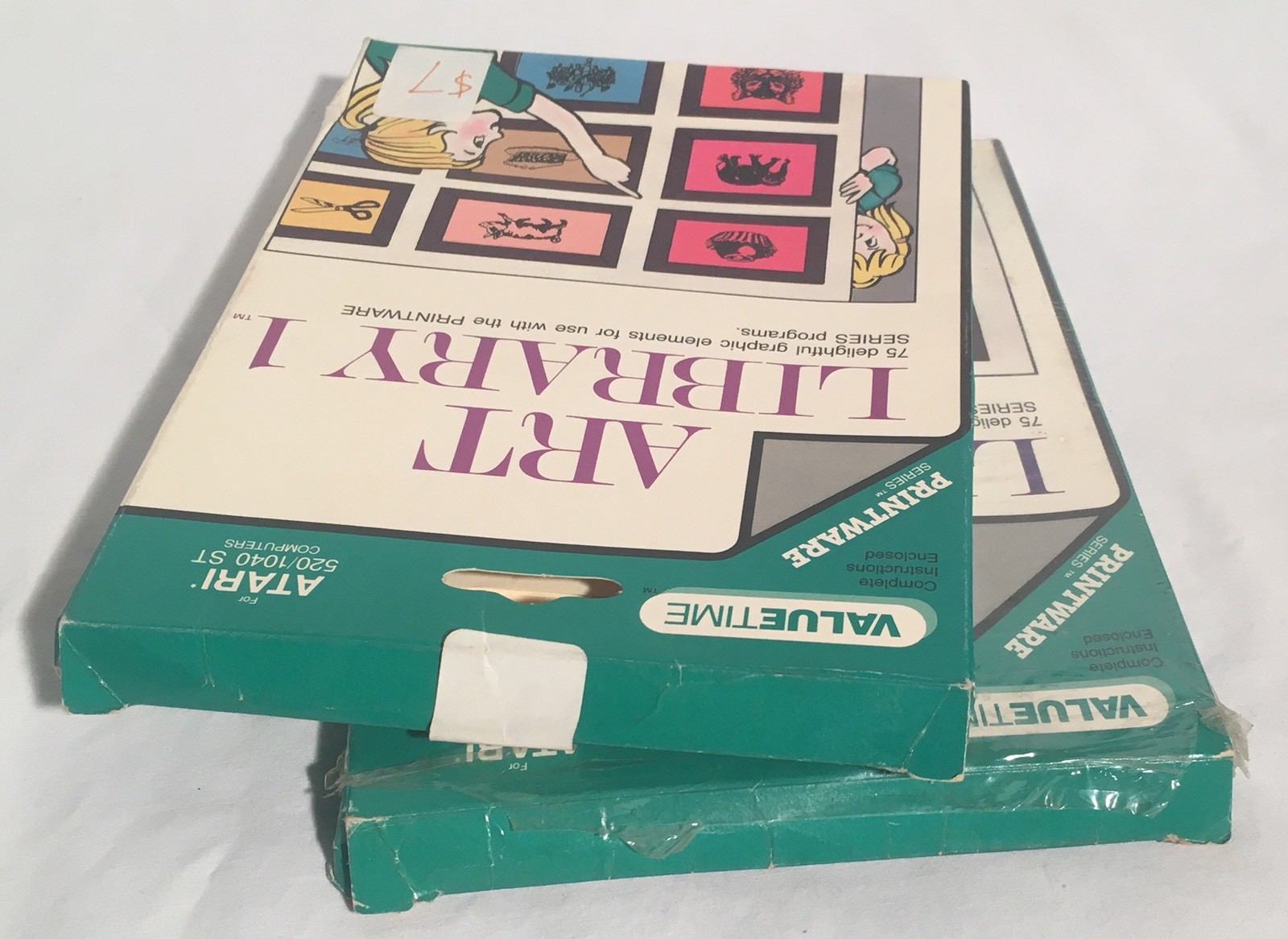 ART LIBRARY 1 & 2 Atari ST 3.5″ Floppy Disk Software Boxed W/ Manual CIB