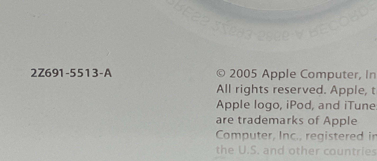 Apple iPod + iTunes Software Installation Disc CD-ROM