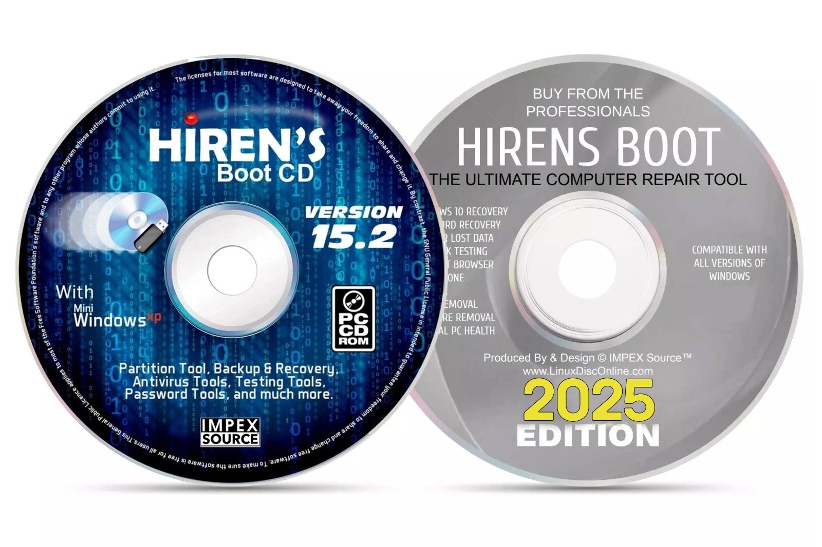 Hiren’s Boot CD 2 DVD Set PC Tech Utility Toolkit For PC Diagnostics Repair MORE