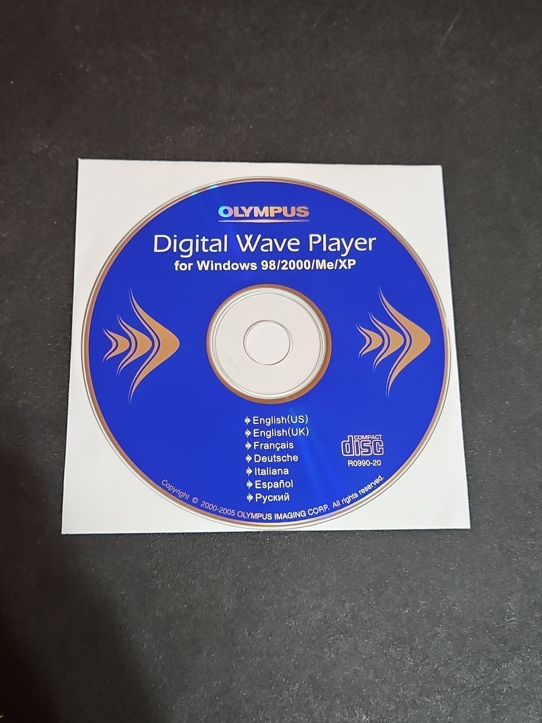 CD-ROM For Olympus Digital Wave Player Software Windows 98/2000/Me/XP