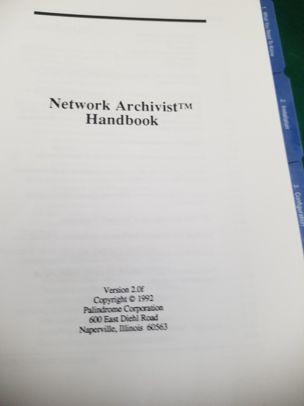 Vintage 1992 Palindrome Network Archivist version 2.0G software & manual NOS