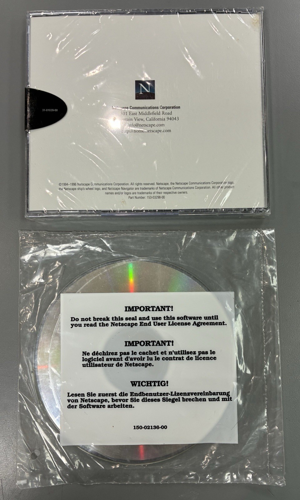 Vtg NETSCAPE NAVIGATOR Gold Browser BIG BOX COMPLETE Windows 95 & 3.1 CD 1996