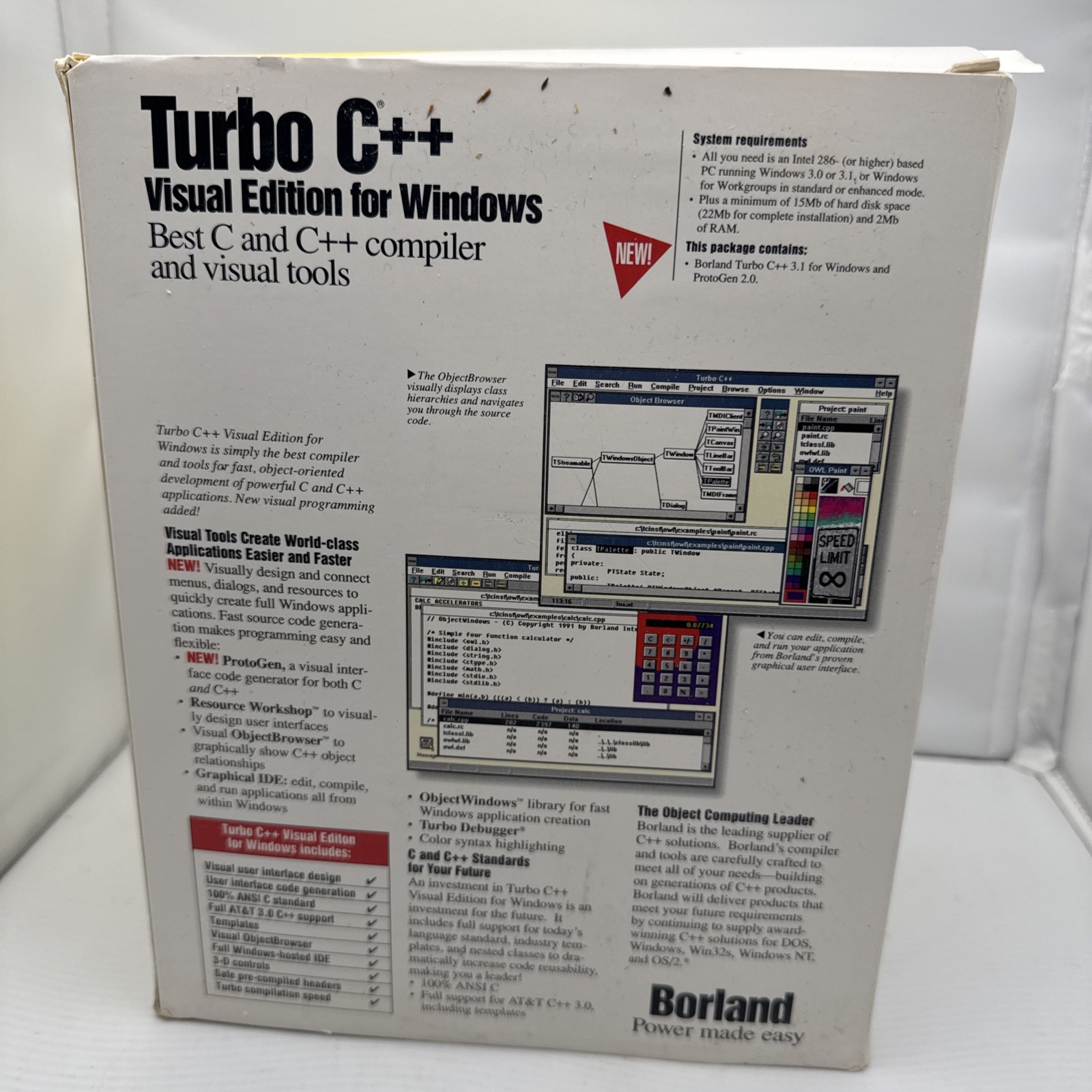 Borland Turbo C++ Suite (CD-ROM, 3.5″, Windows 4.5, DOS 3.0) Media