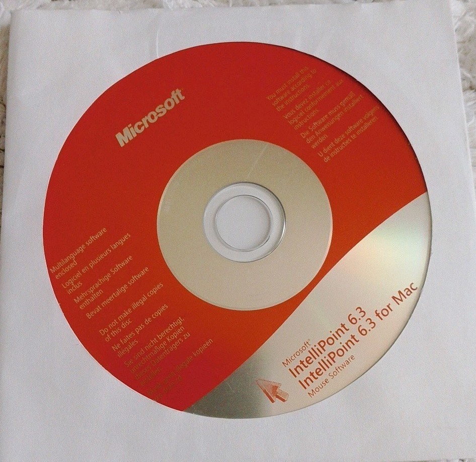MICROSOFT IntelliPoint 6.3 for Mac on CD ROM disc Mouse Software
