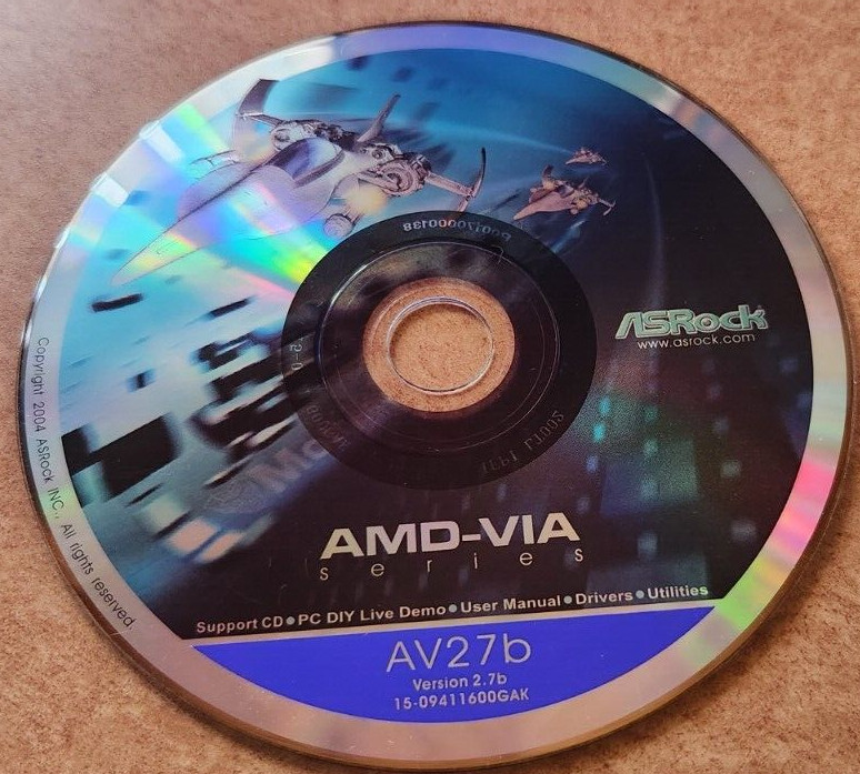ASRock AMD-VIA Series AV27b Version 2.7b Support CD Drivers 2004