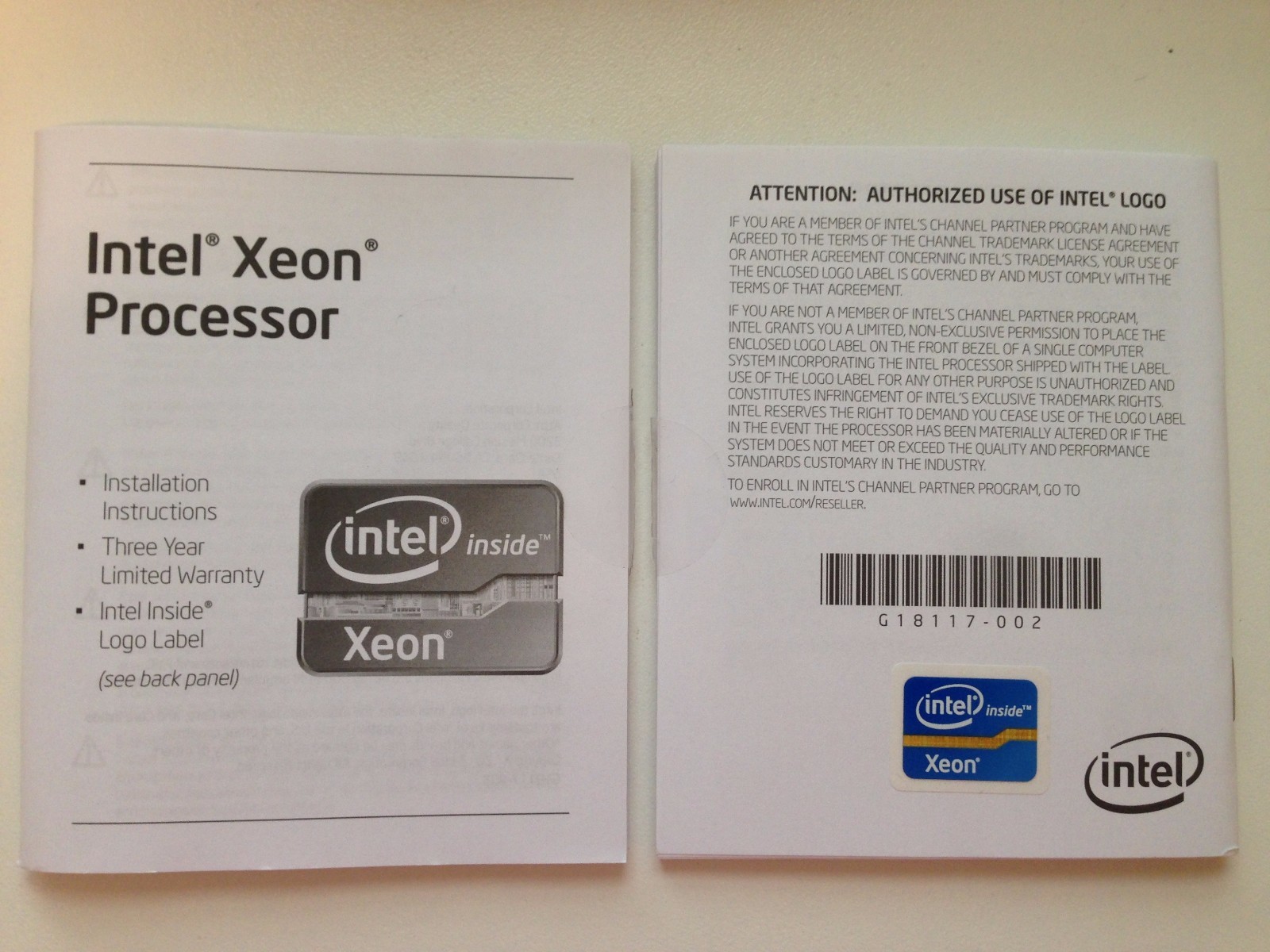 Lot of 45 Intel Xeon Processor Installation Instructions Manuals – New
