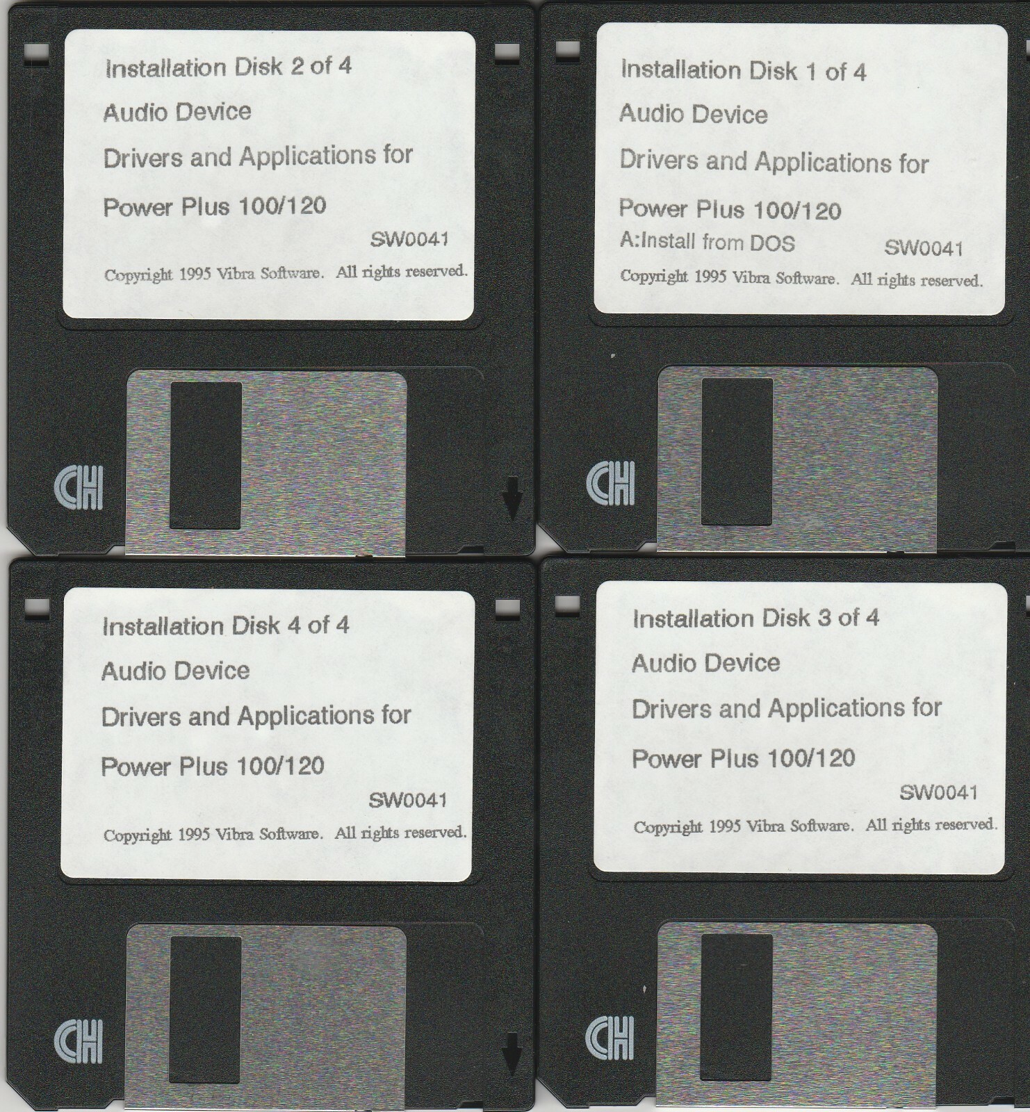 Power Plus 100/120 by Vibra Software Drivers & Applic ~ 3.5 disk set of 4 ~ 1995
