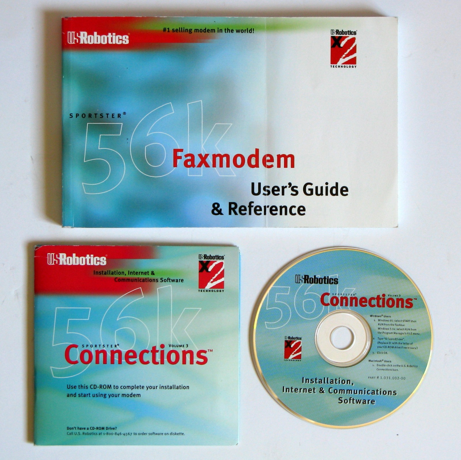 👀 US Robotics Sportster 56K Modem Installation CD Software & User’s Guide 👀