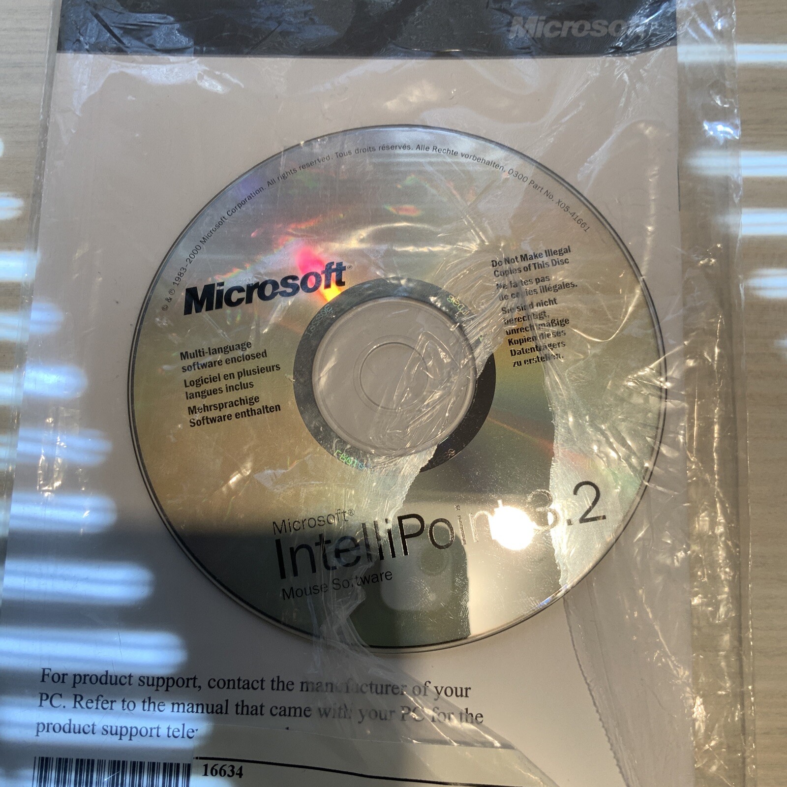 microsoft Intellipoint 3.2 driver disk for intellieye optical mouse + Manual