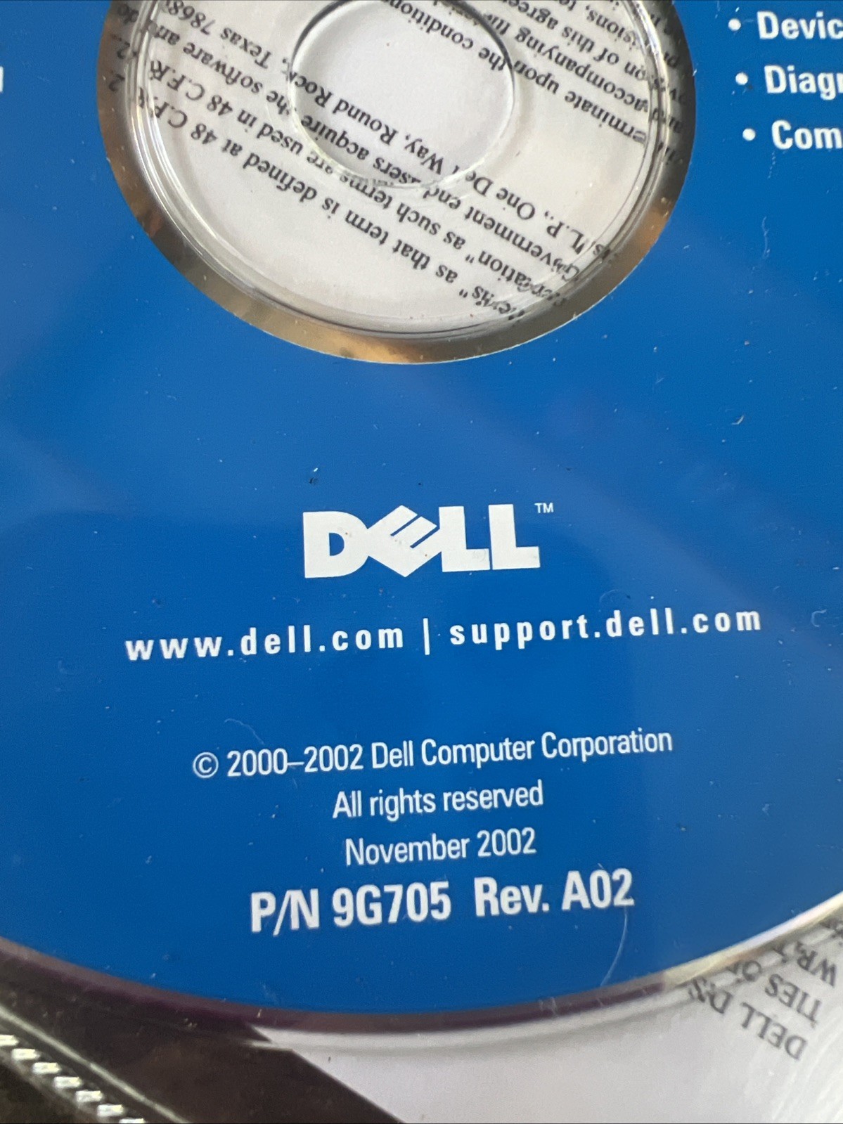 Dell Tools CD – Drivers and Utilities Dell Dimension ResourceCD Nov 2000- 2002