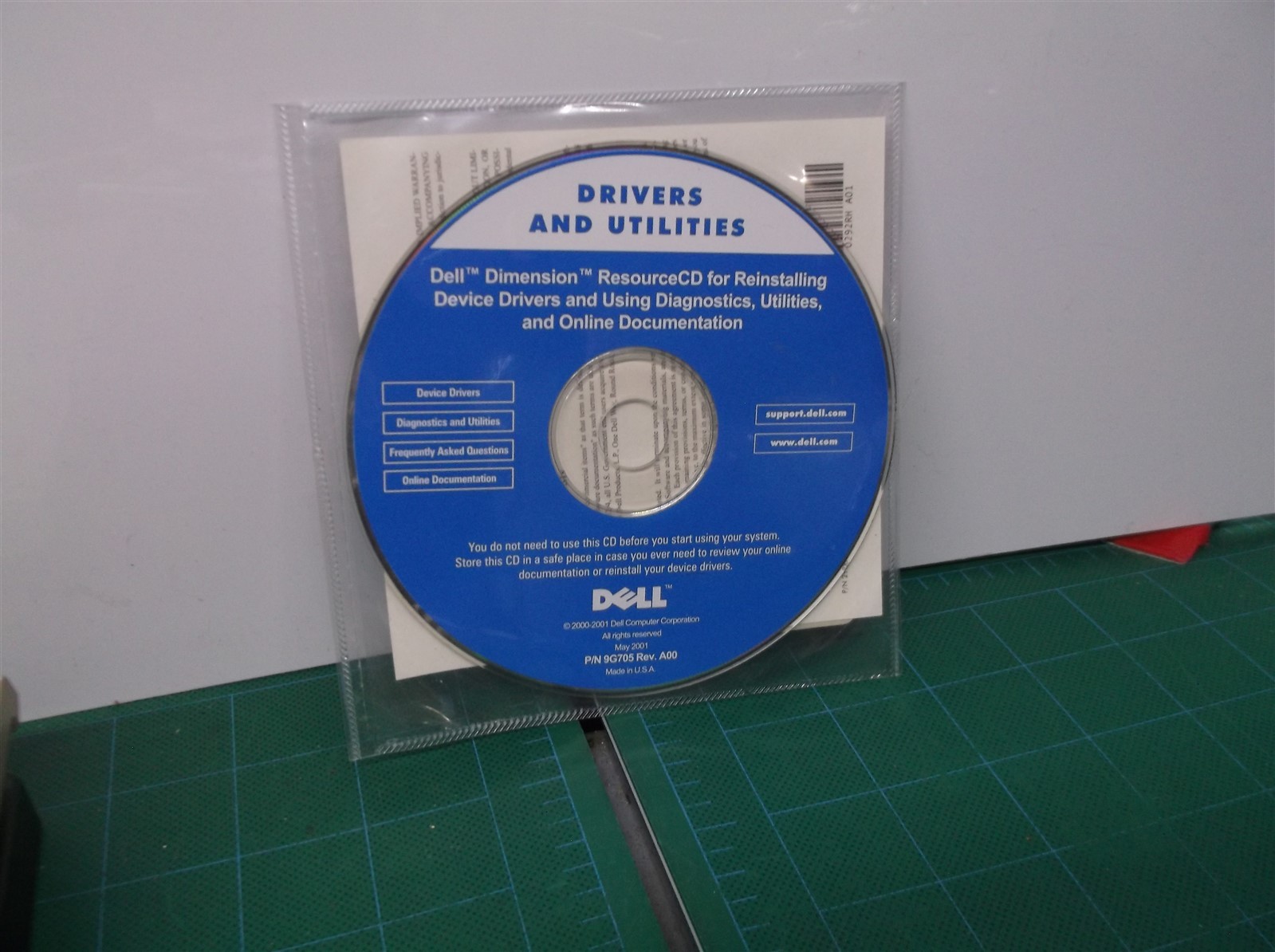 Dell Dimension Resource CD Reinstallation 2002 Drivers Diagnostics 9G705