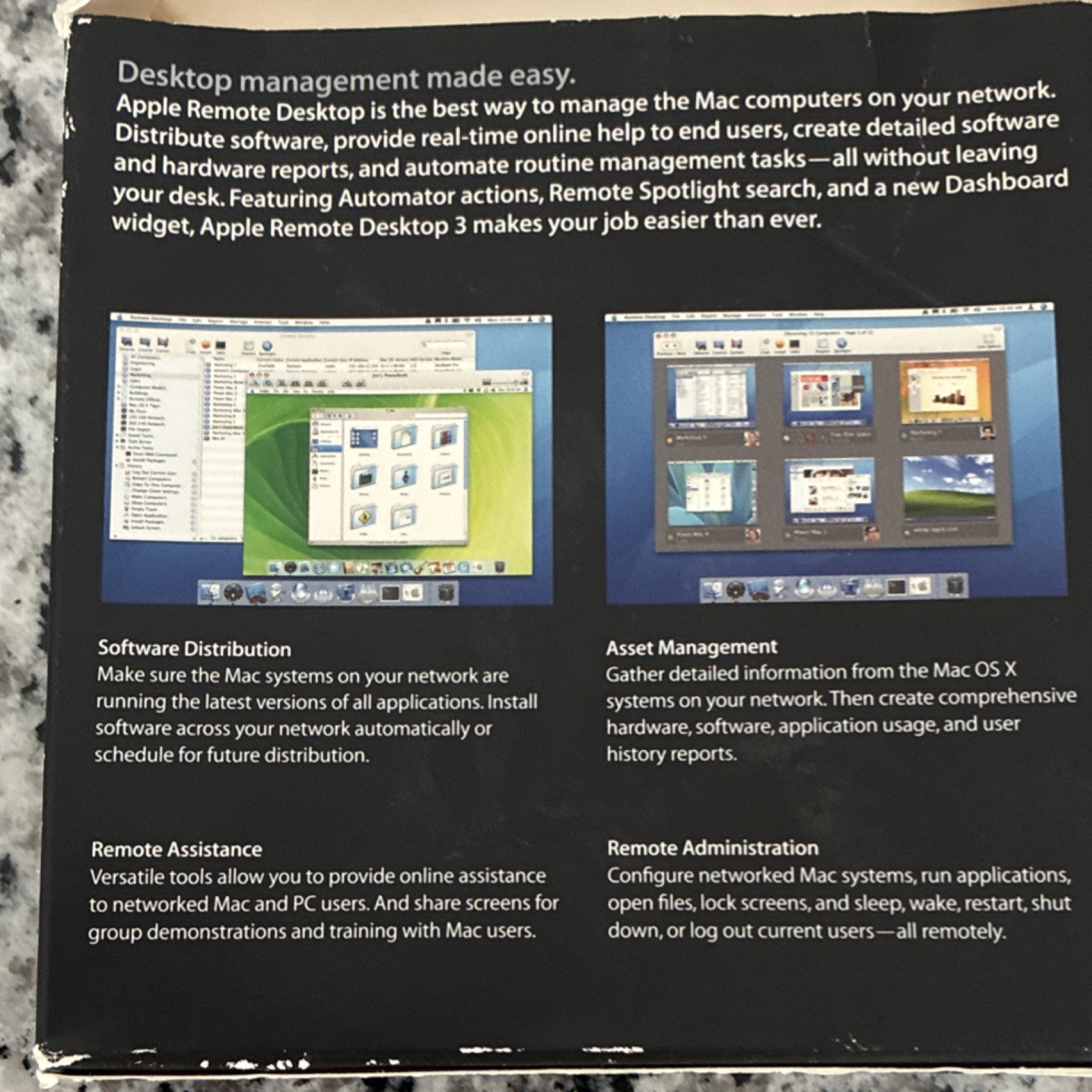 Apple Remote Desktop 3 Unlimited Managed Systems MB423Z/A NEW Complete Box Mac
