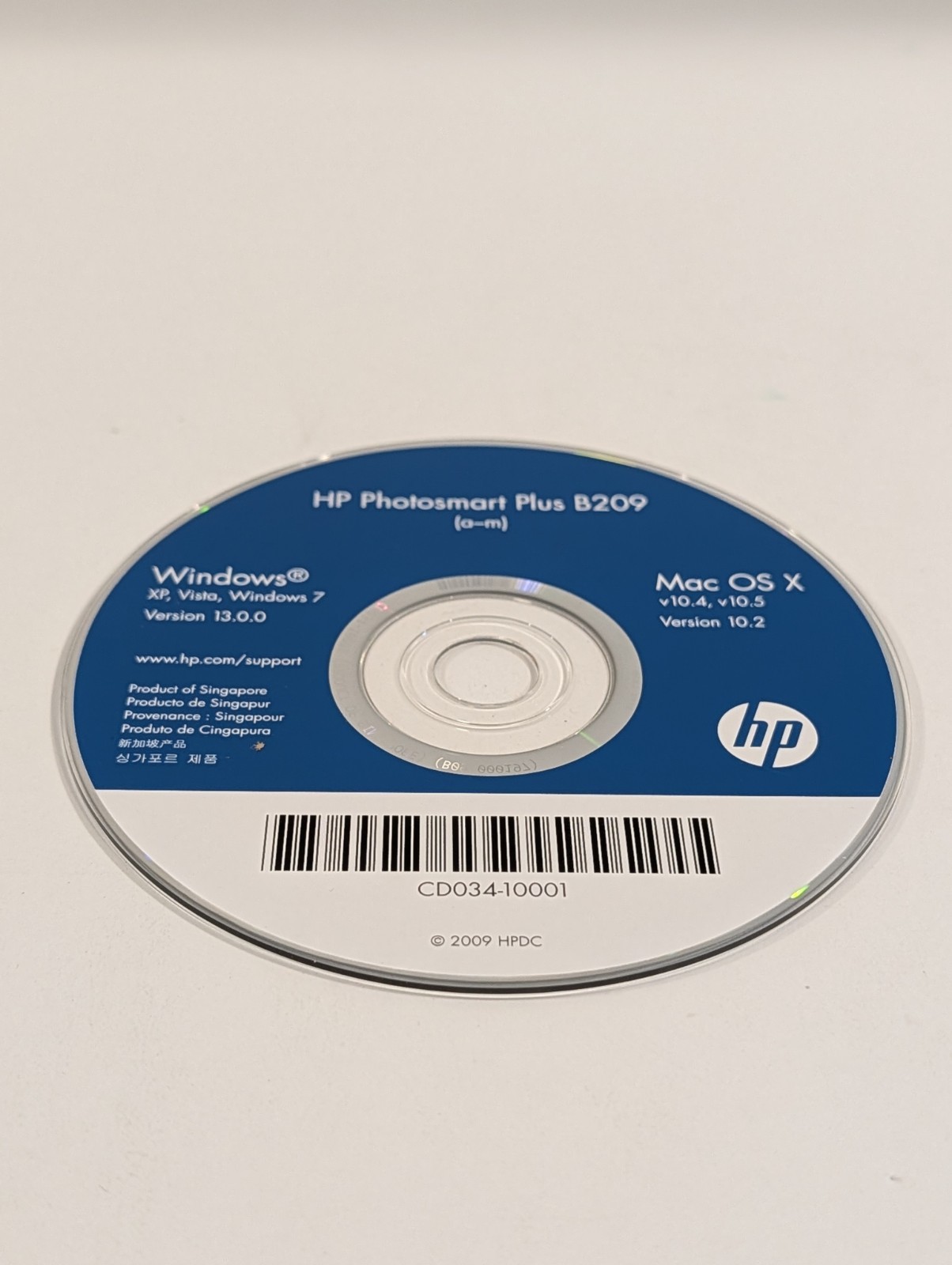 HP Photosmart Plus B209A Install Disc | All-In-One Inkjet Printer | Disc Only