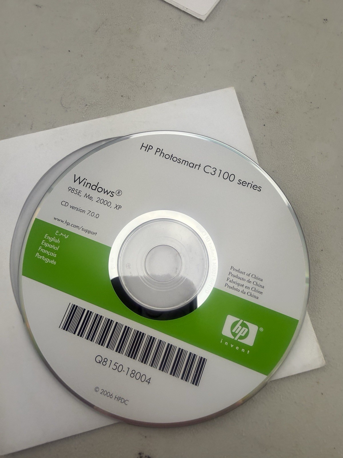 HP PhotoSmart C3100 Series Software PC Cd Rom