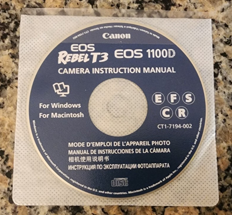 Canon EOS Rebel T3 1100D – Camera Instruction Manual for Windows & Mac