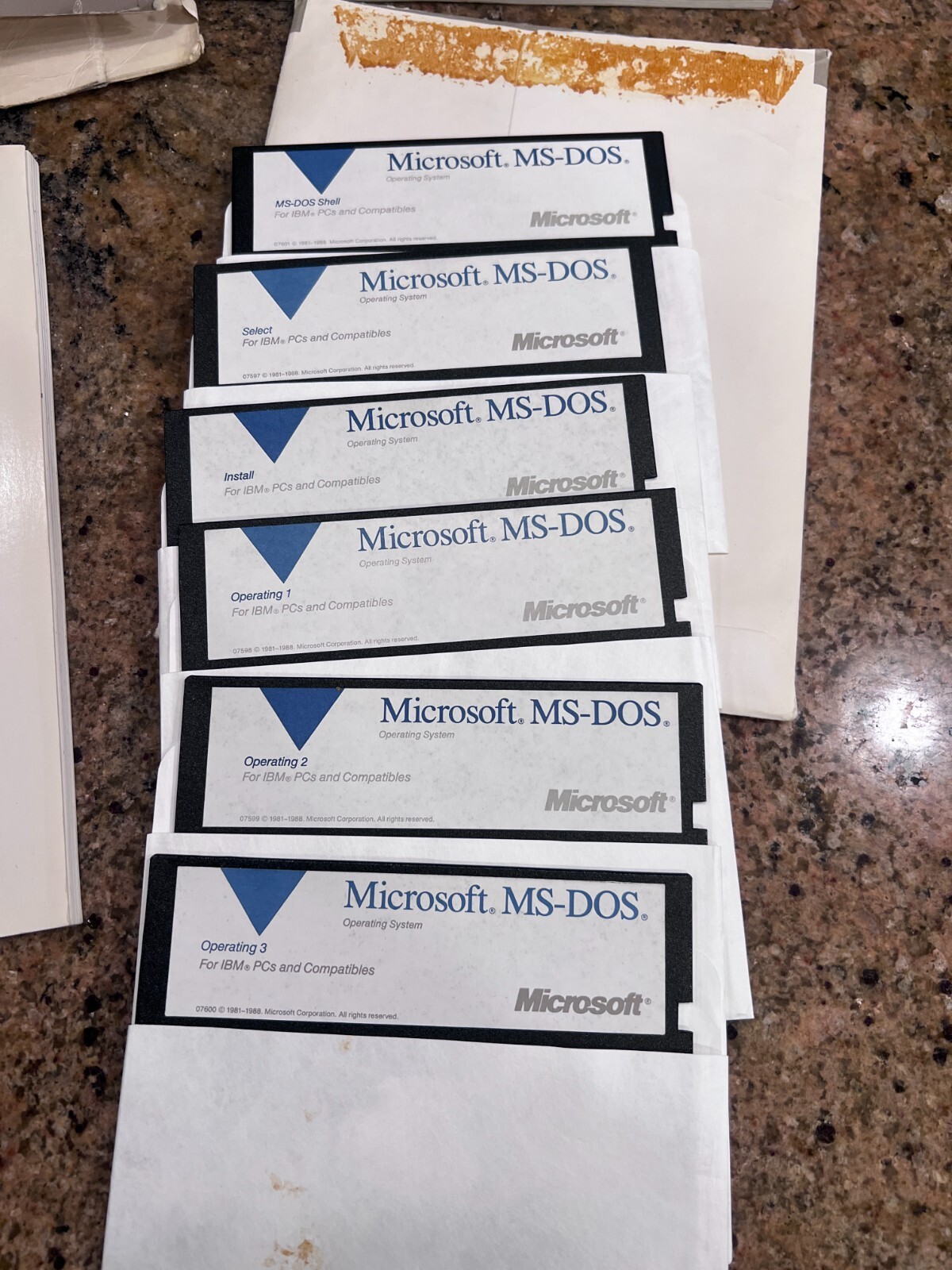 1988 Microsoft 4.01 MS-DOS Operating System (6) 5.25″ Floppy Disk Set