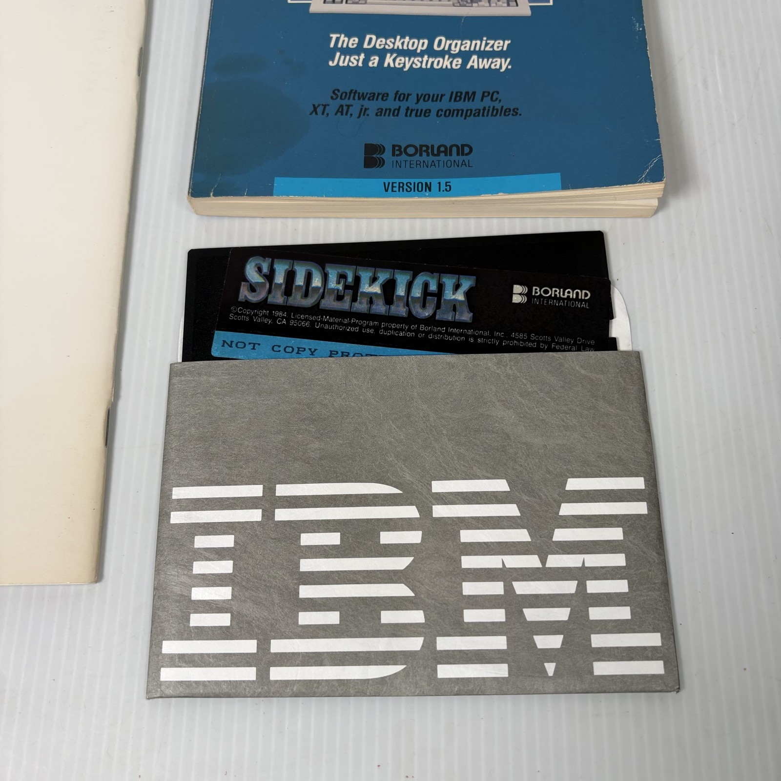 Vintage Borland Sidekick Plus Book & Sidekick 1.5 Software IBM PC XT AT DOS